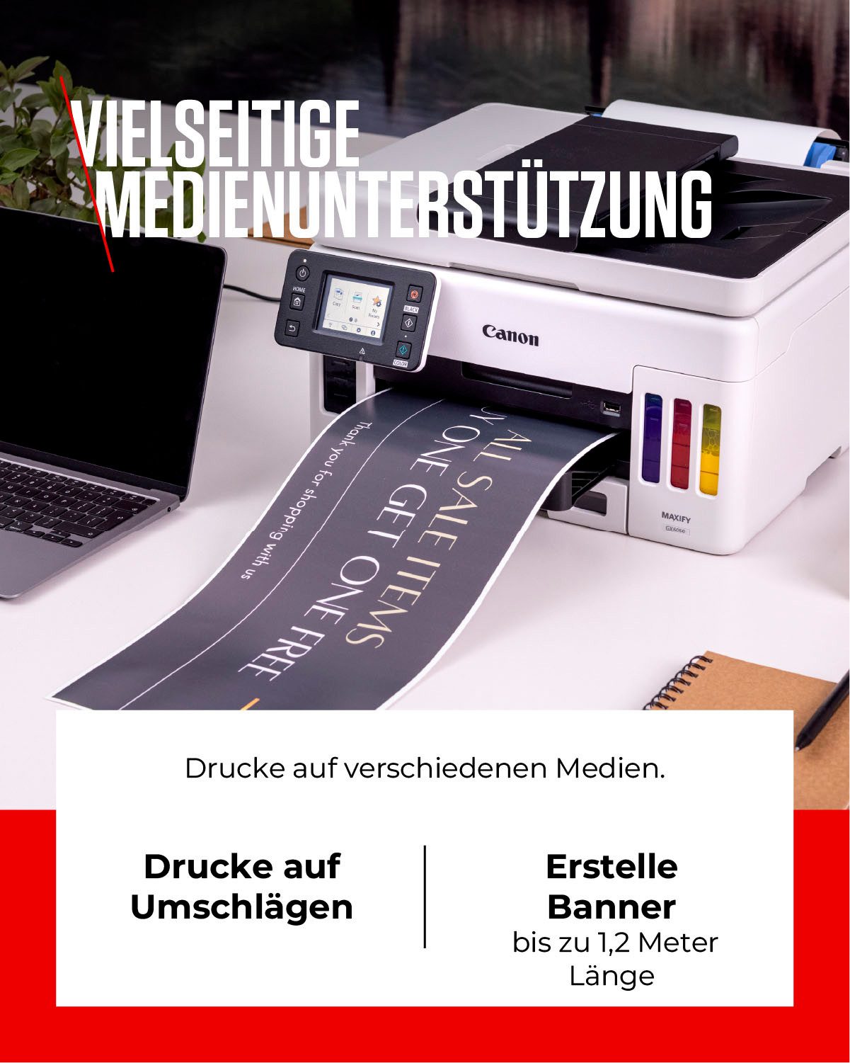 Canon Inkjetprinter MAXIFY GX6050 MegaTank printer met navulbare inktreservoirs