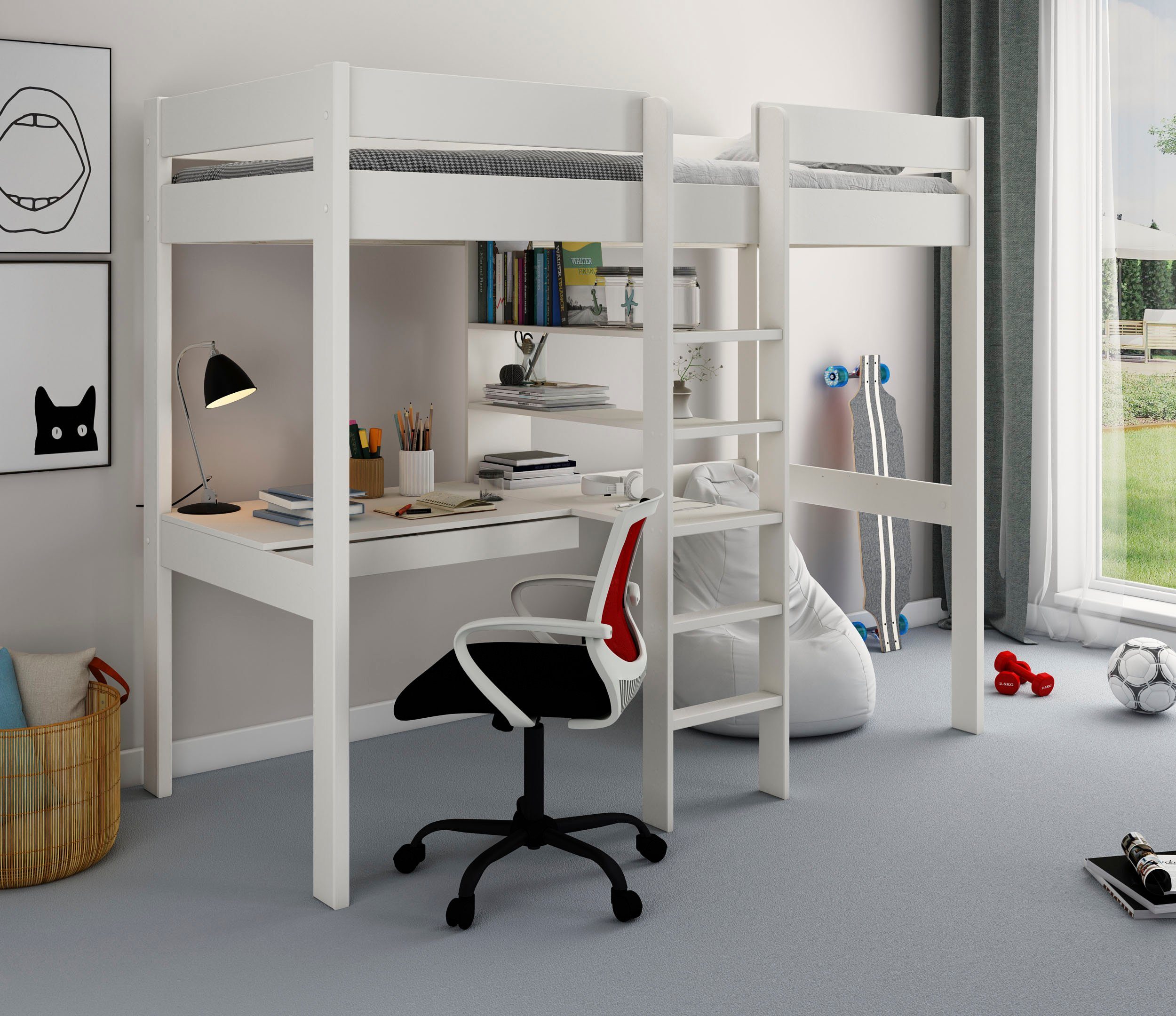 Lüttenhütt Hoogslaper Stapelhoog, kinderbed, "ROBIN" FSC® gecertificeerd massief hout