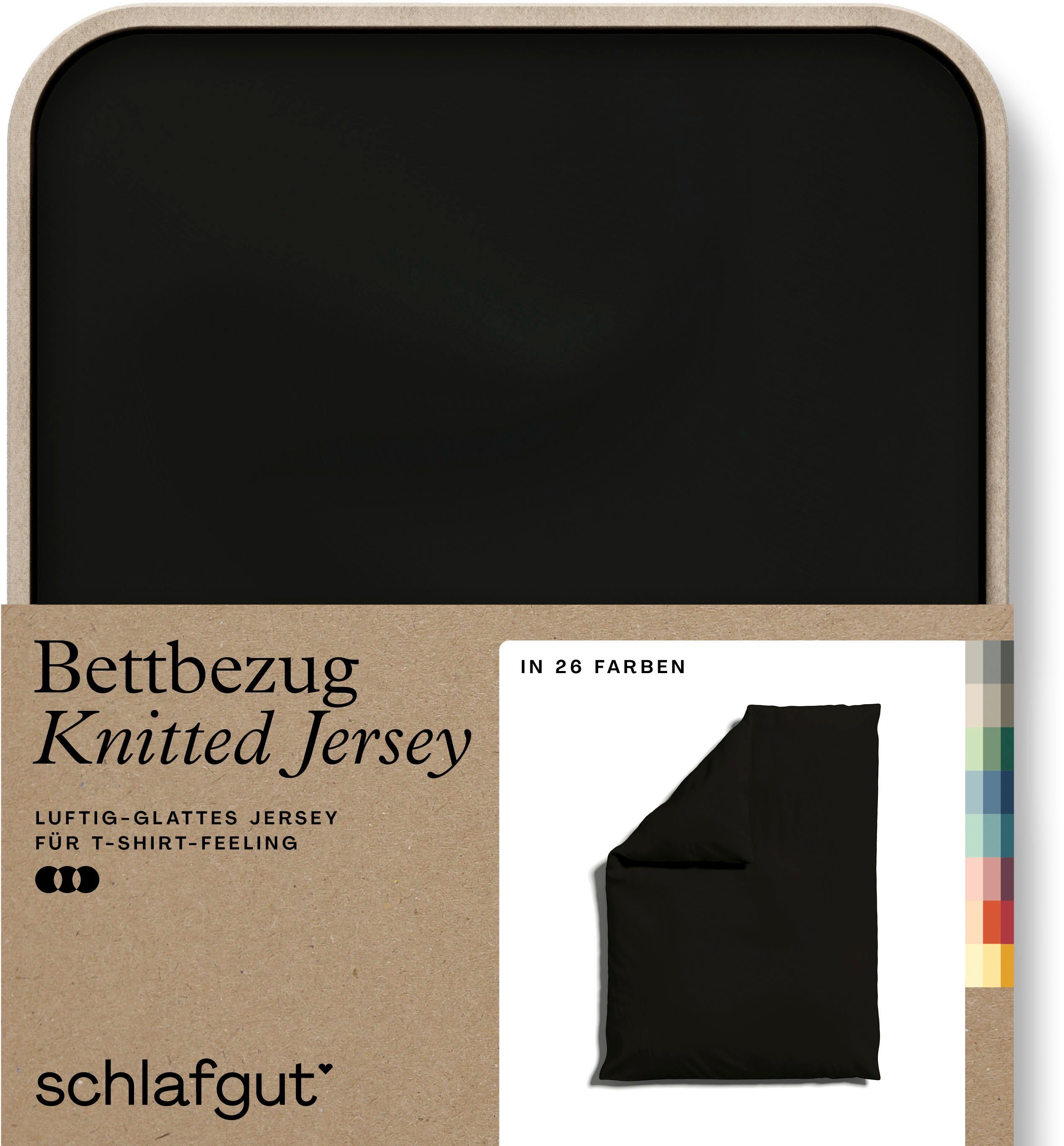 Schlafgut Dekbedovertrek Gebreide jersey uni, van biologisch katoen met elastaan, rits kreukvrij, mix & match beddengoed: bijpassende kussenhoes
