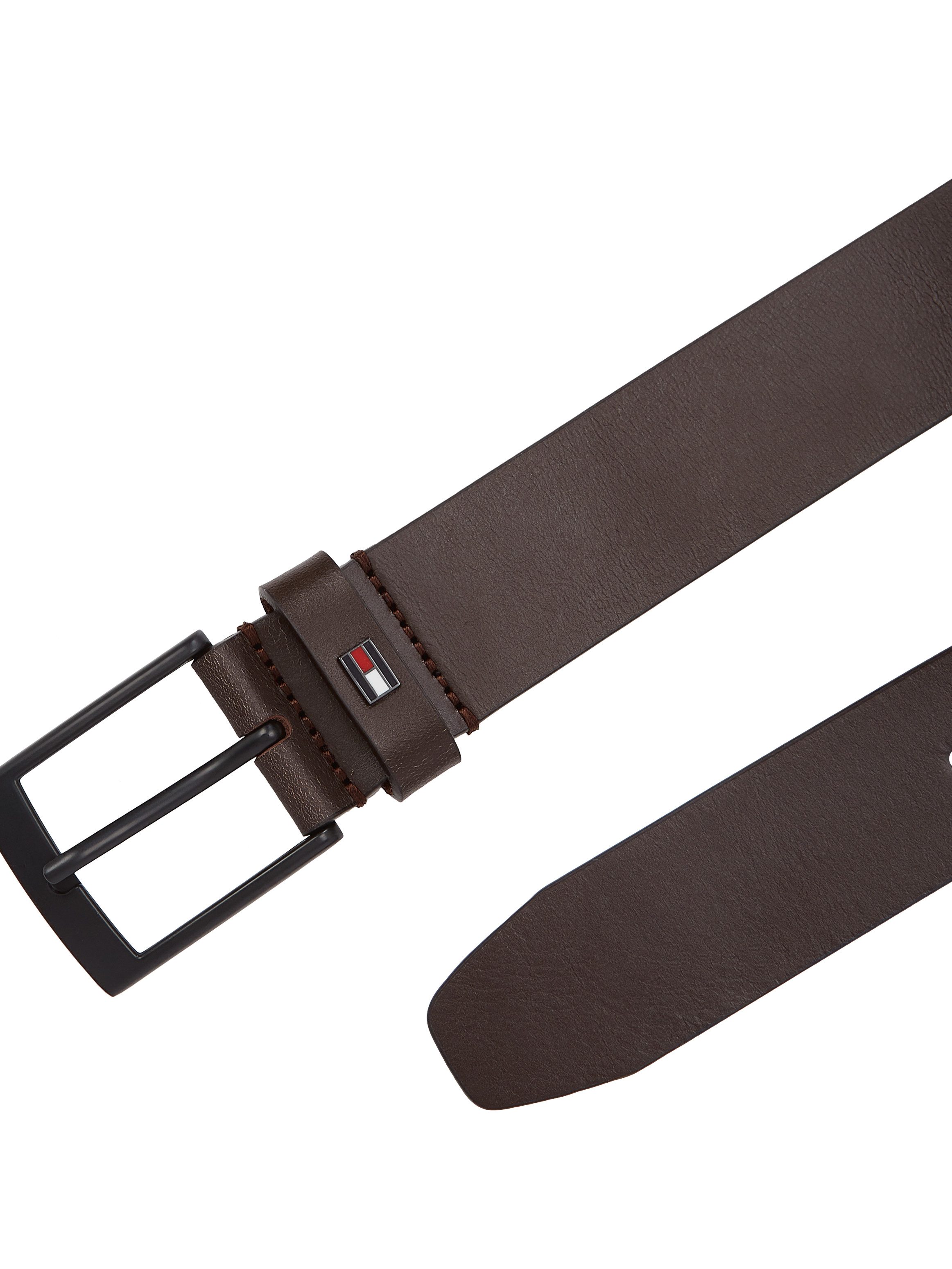 Tommy Hilfiger Leren riem ADAN 3.5 EXT Metalen logopatch eenvoudige doornsluiting