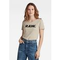 g-star raw t-shirt raw. slim graphic met raw.-logo als frontprint bruin