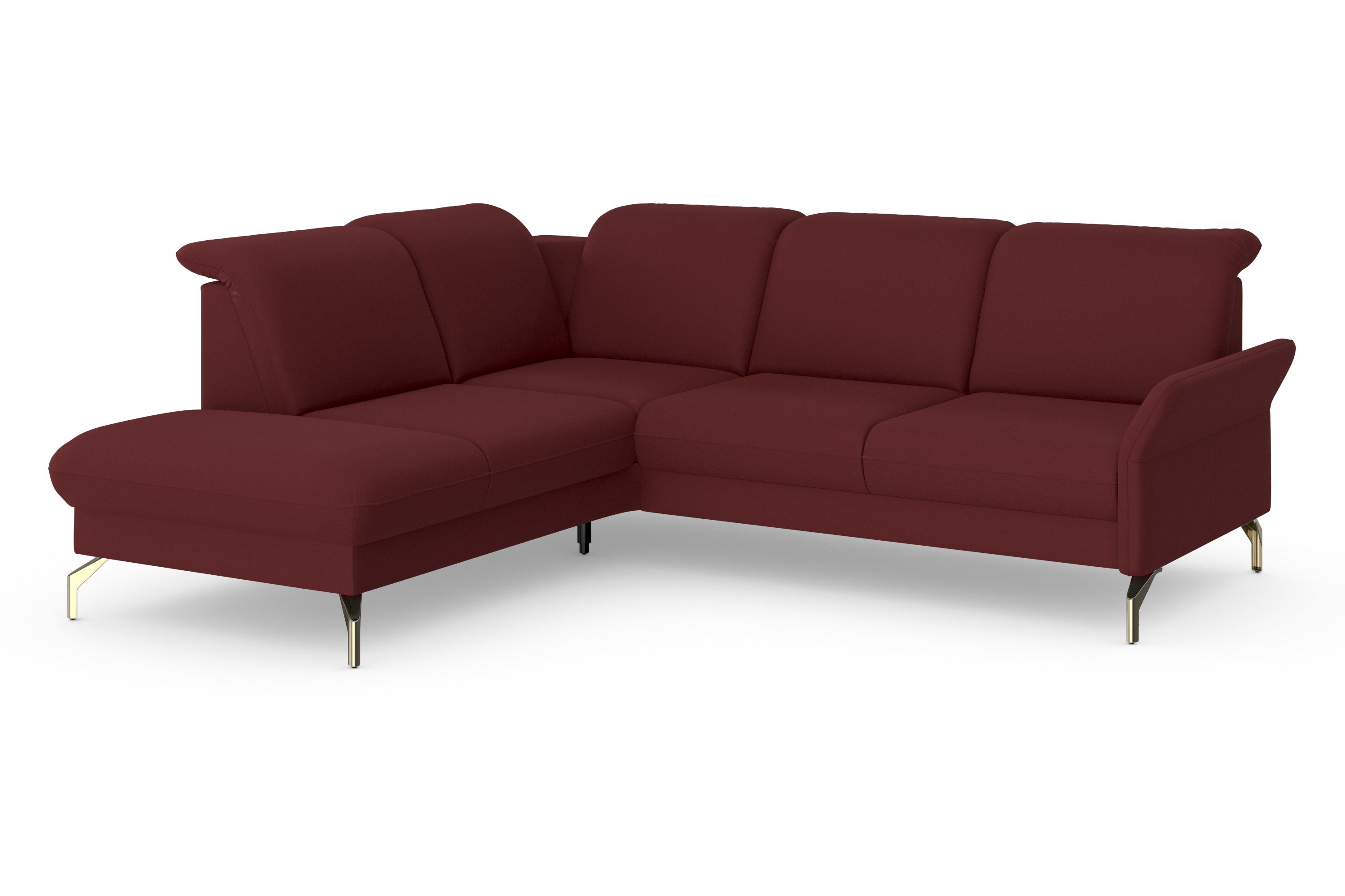 sit&more Hoekbank Fashion L-vorm naar keuze met verstelbare hoofdsteun, uittrekzitting, motorisch, nikkel poten
