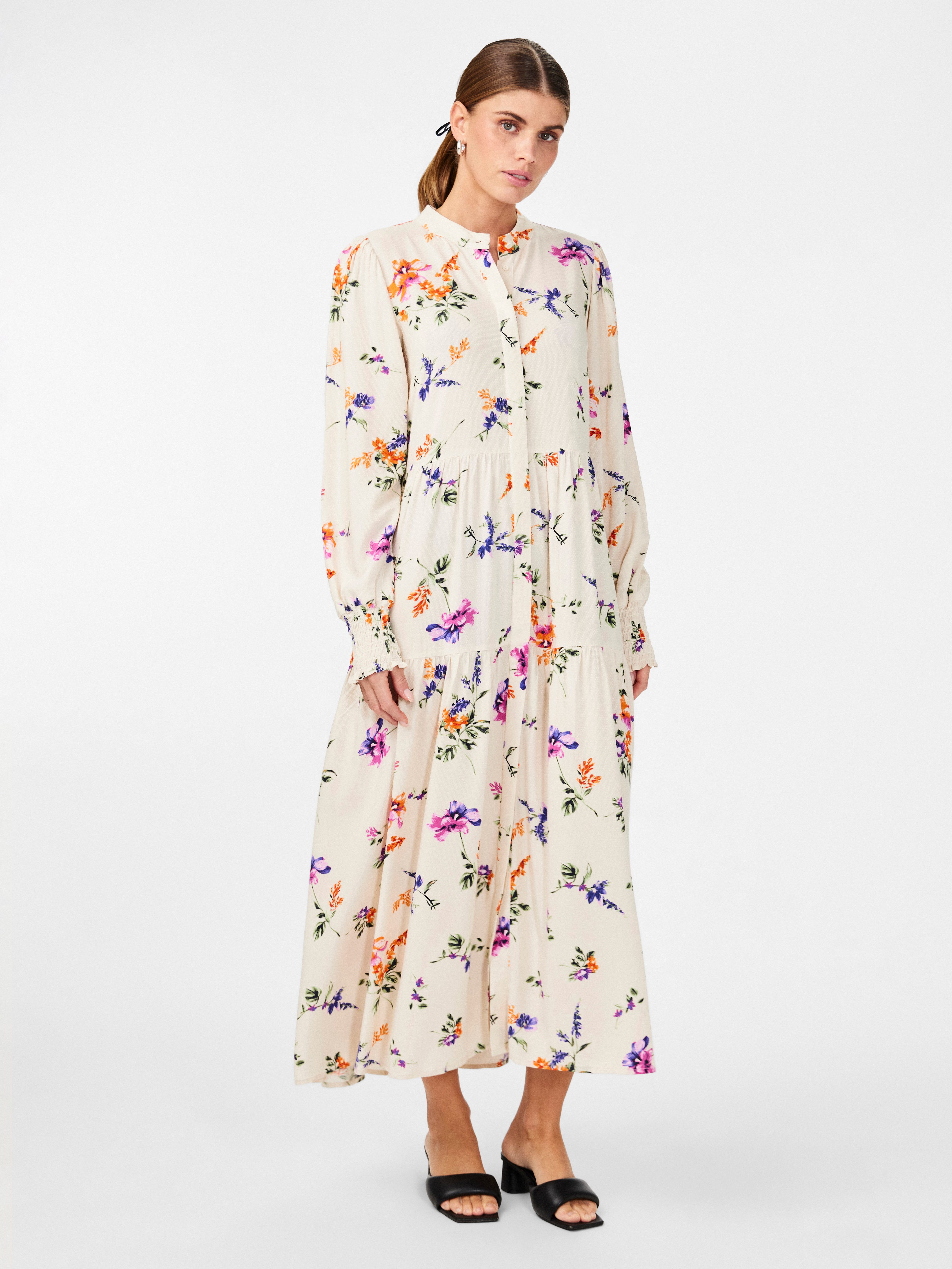 Y.A.S Gedessineerde jurk YASASINA LS LONG SHIRT DRESS S. NOOS