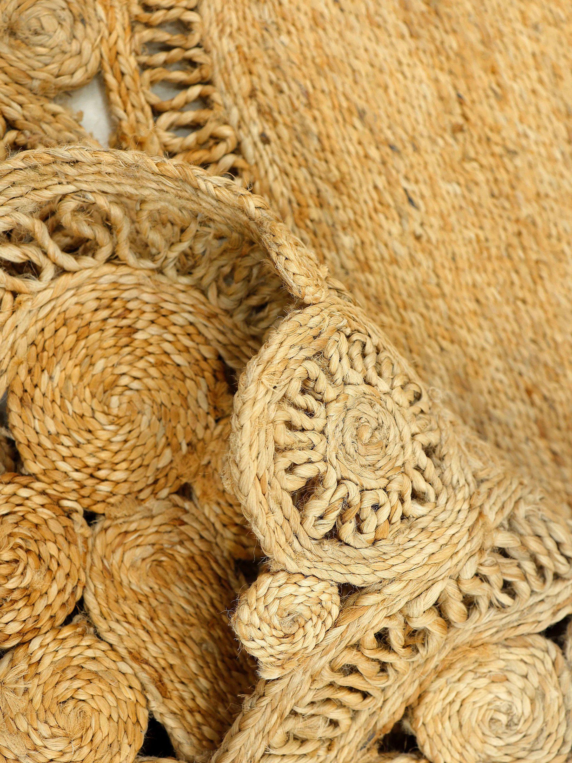 carpetfine Sisalkleed Jutetapijt Paul natuurlijk plantaardig materiaal met de hand geweven, boho stijl