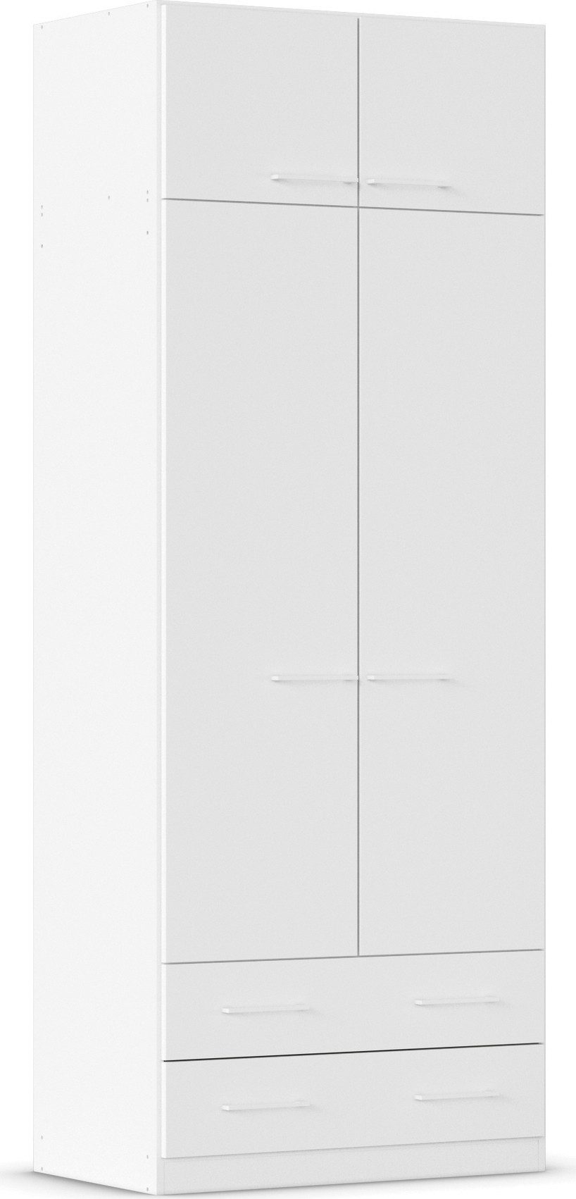 rauch Draaideurkast Prandon A met 2 lades en opbouw-element, metalen grepen in wit (set, 2 stuks)