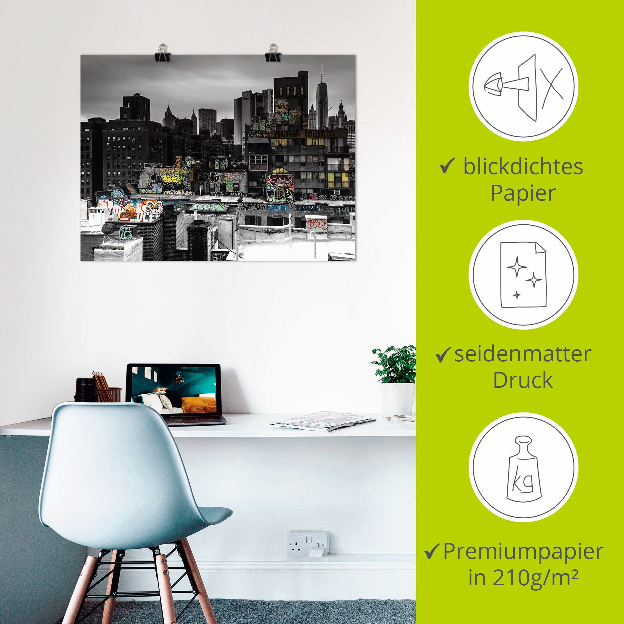 Artland Artprint Graffiti in New York als artprint op linnen, poster in verschillende formaten maten