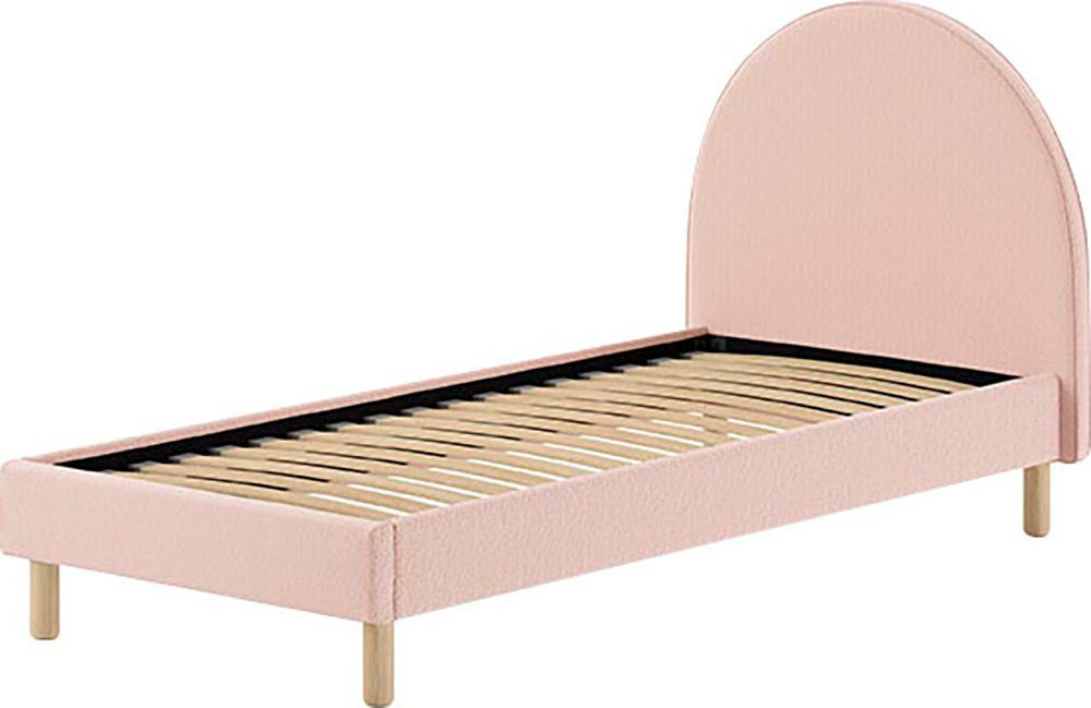 Vipack Gestoffeerd bed Moon, met fluffy bouclé stof in verschillende kleuren incl. rollattenbodem, keuze uit 2 breedtes en verschillende kleuren