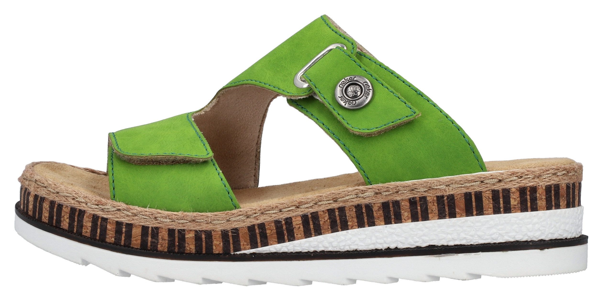 Rieker Slippers Zomerschoen, strandschoen, huisschoen met trendy sleehak