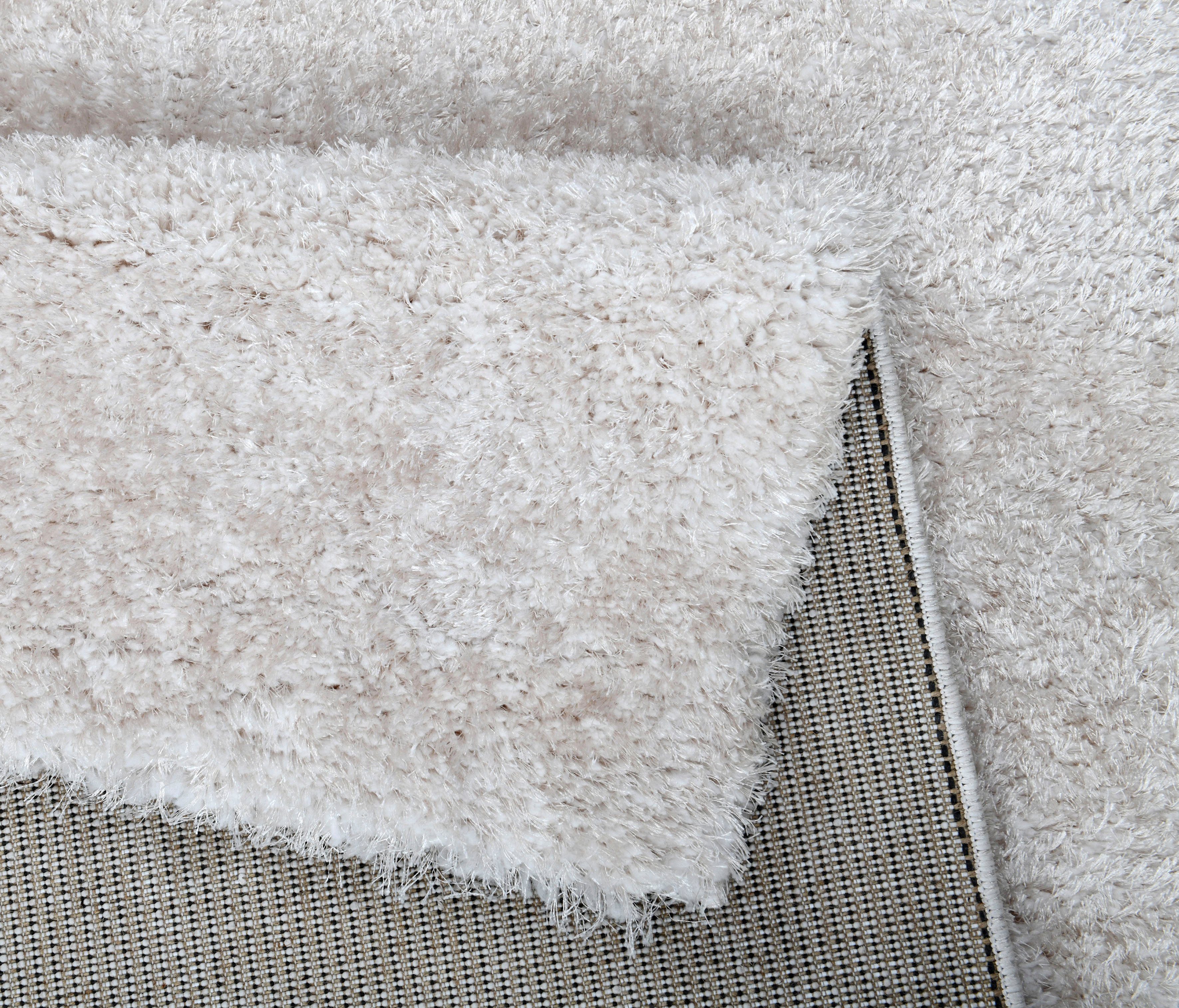 my home Set slaapkamerkleedjes Malin Hochflor, shaggy, effen kleuren, lichte glans, microvezel, onderhoudsvriendelijk