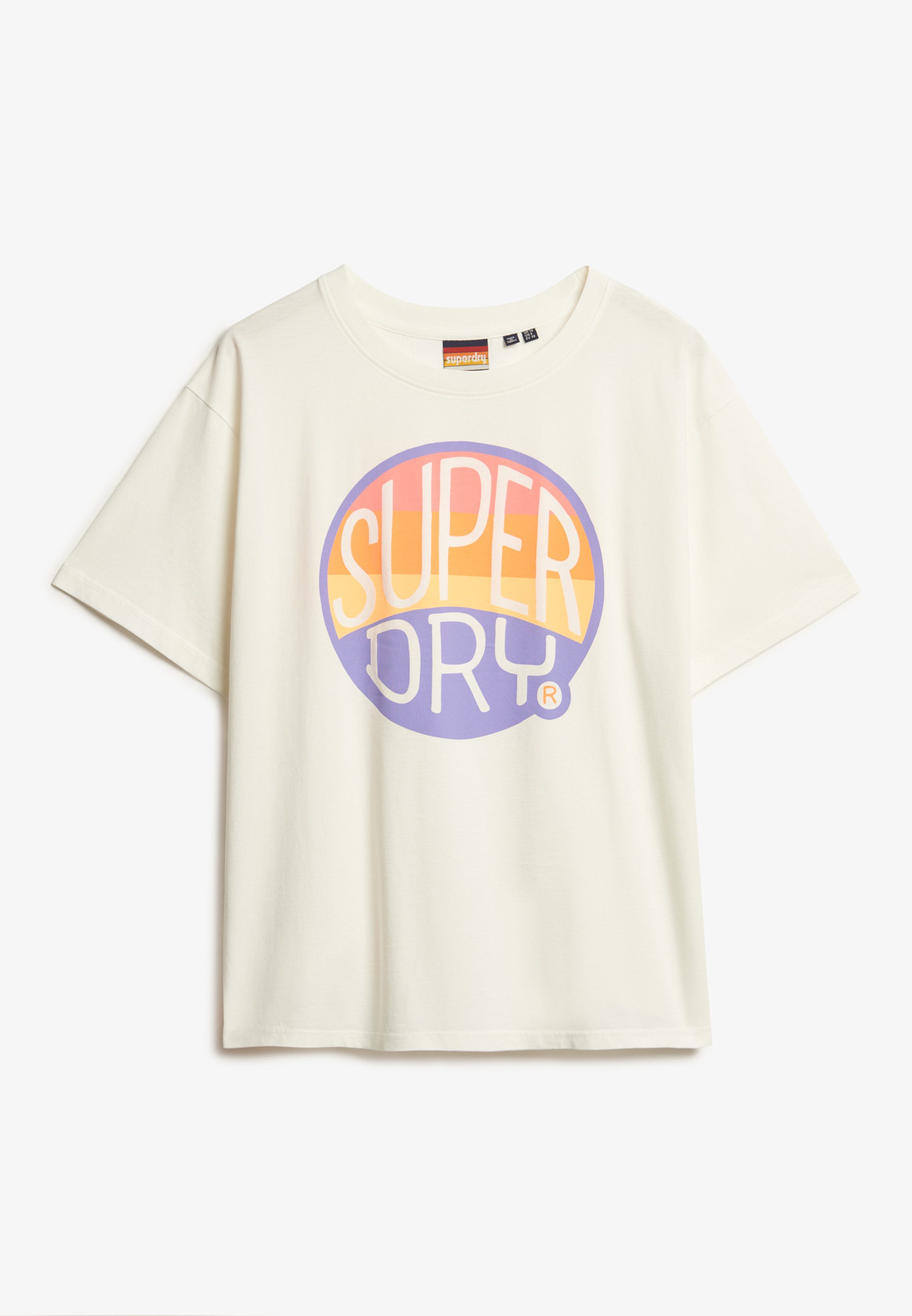 Superdry Shirt met ronde hals SU-NEON RAINBOW OVERSIZED TEE