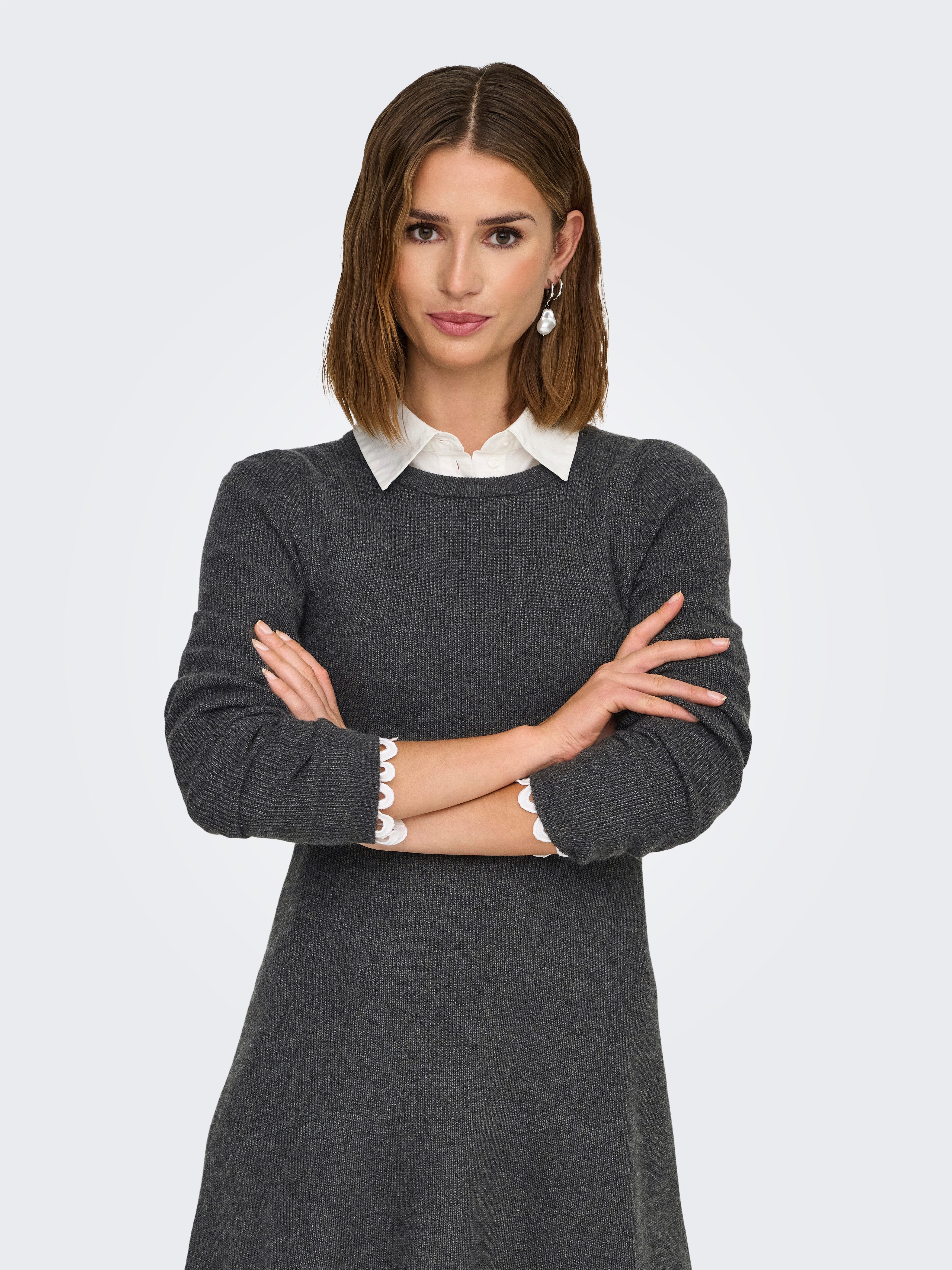 Only Midi-jurk ONLLATIA LS DRESS EX KNT