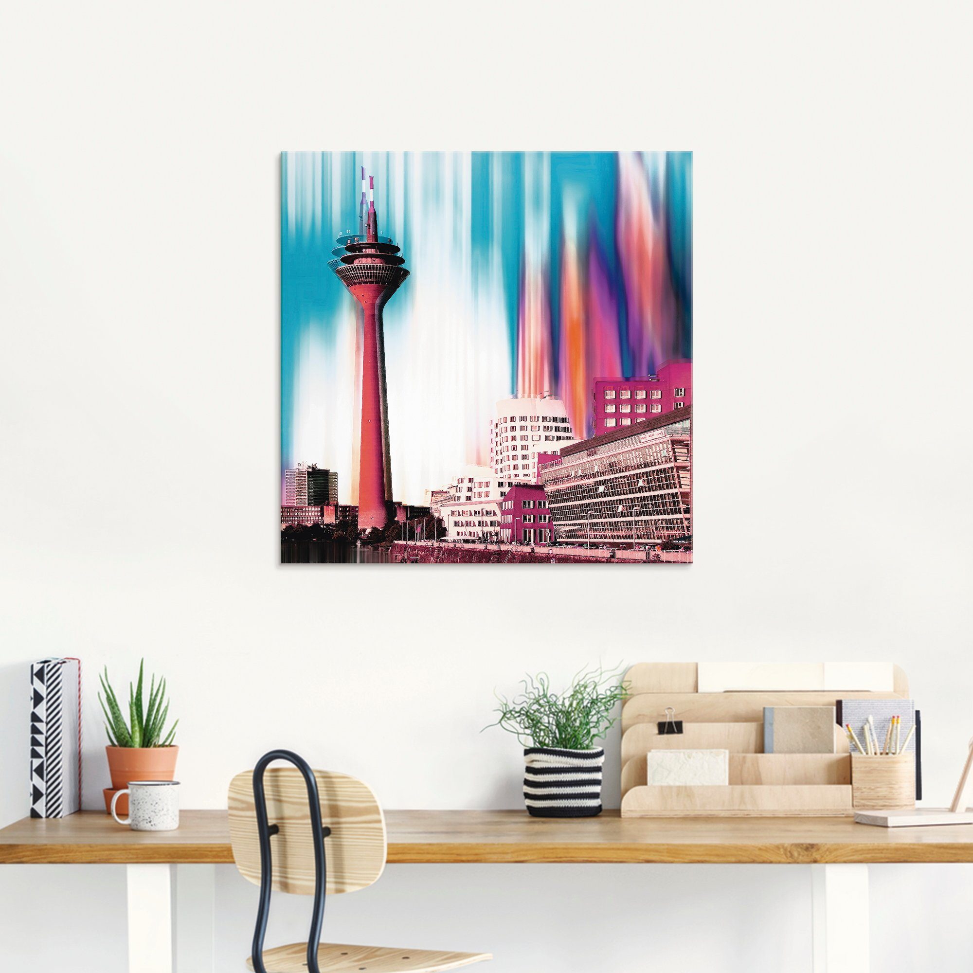 Artland Print op glas Düsseldorf skyline collage I