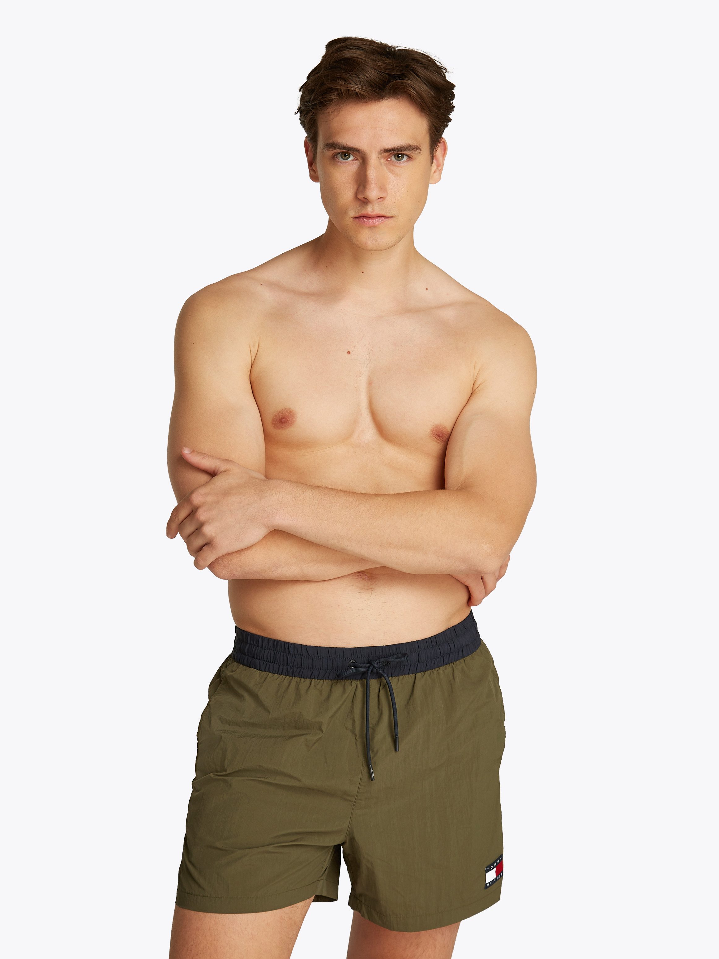 Tommy Hilfiger Swimwear Zwemshort MEDIUM DRAWSTRING met logo-patch, met contrasterende band