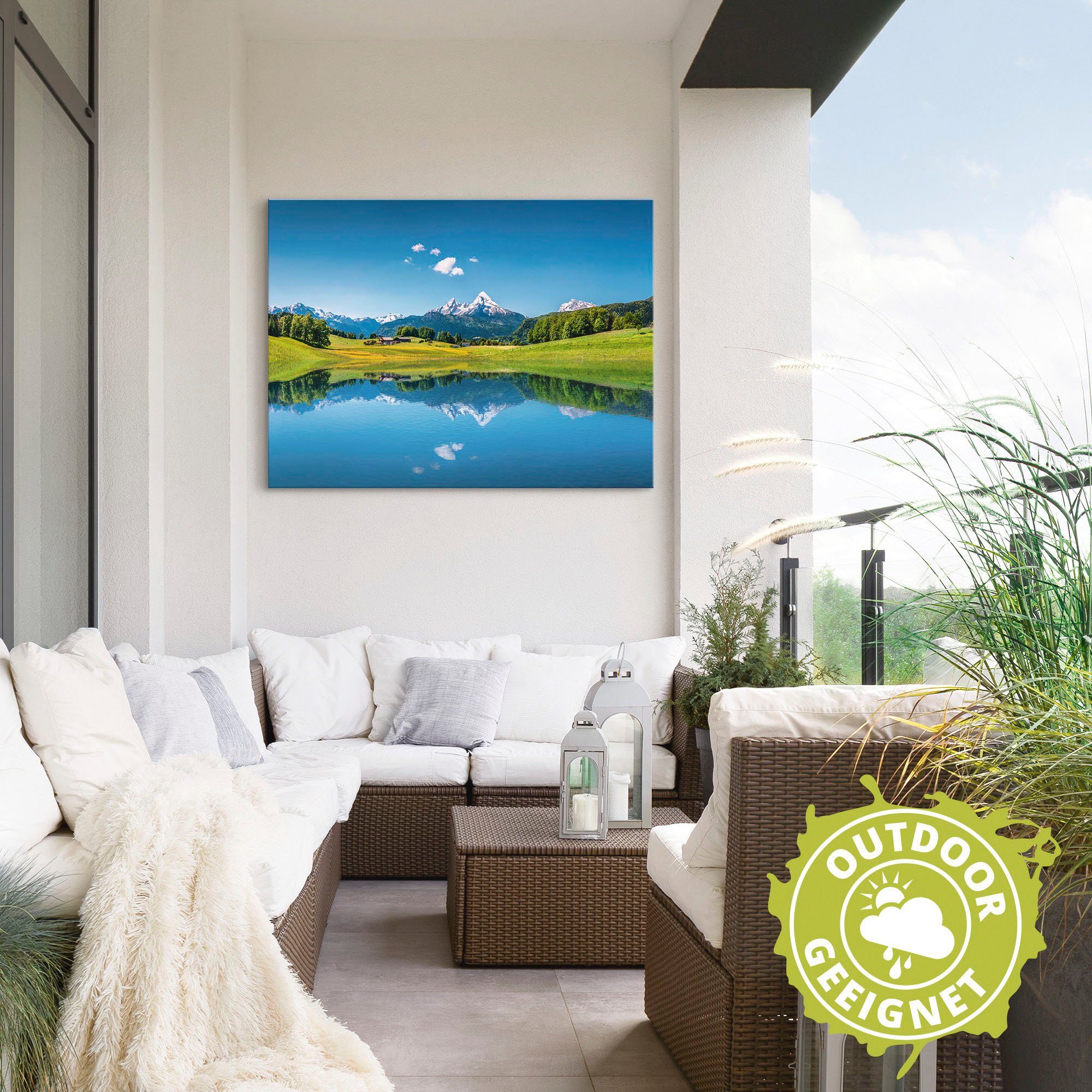 Artland Artprint Landschap in de Alpen als artprint van aluminium, artprint voor buiten, artprint op linnen, poster in verschillende maten. maten