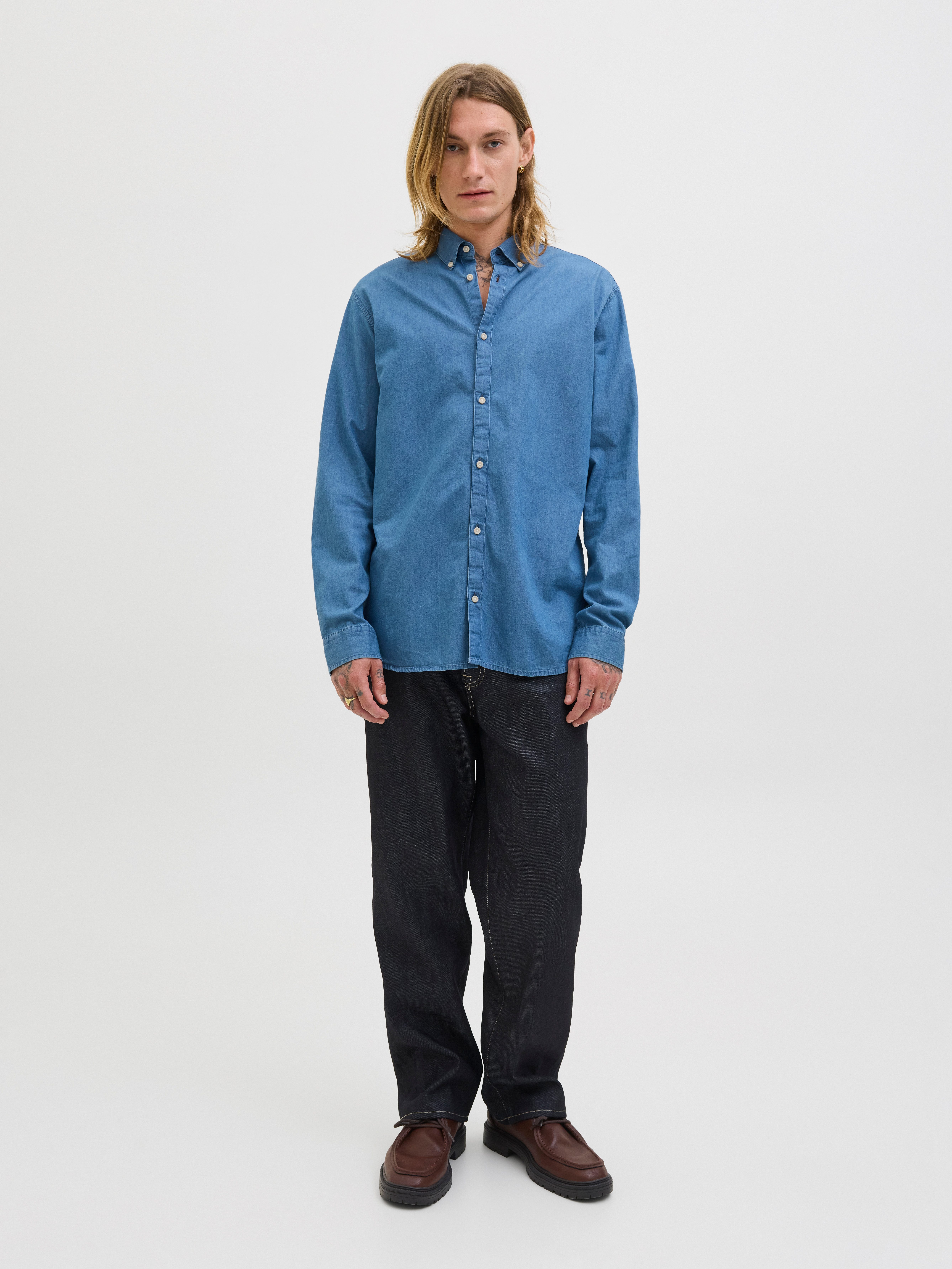 Jack & Jones Overhemd met lange mouwen JJEPERFECT DENIM SHIRT LS NOOS