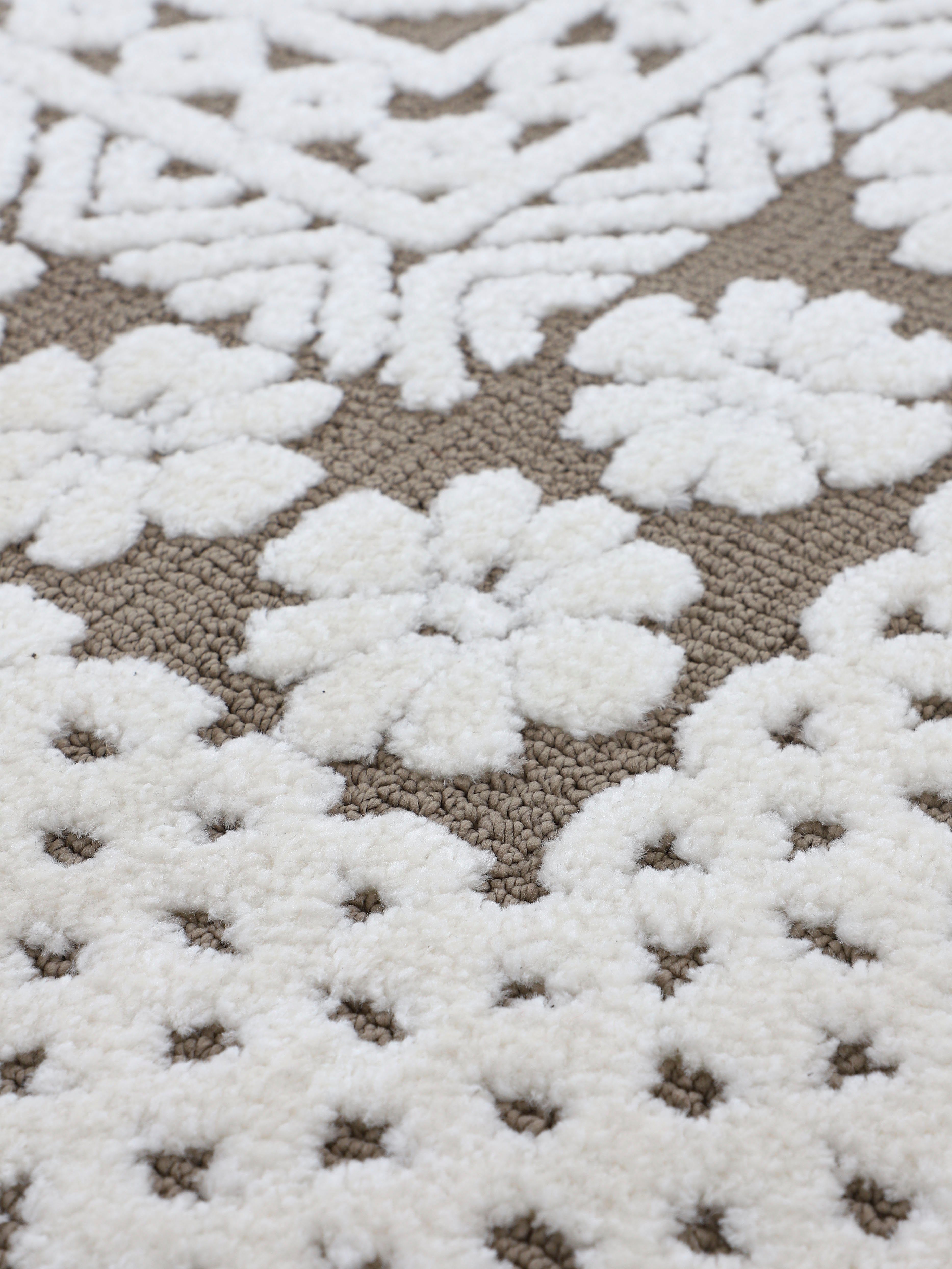 carpetfine Vloerkleed Holly 1 Bloemenmotief, hoog-laag structuur, woonkamer