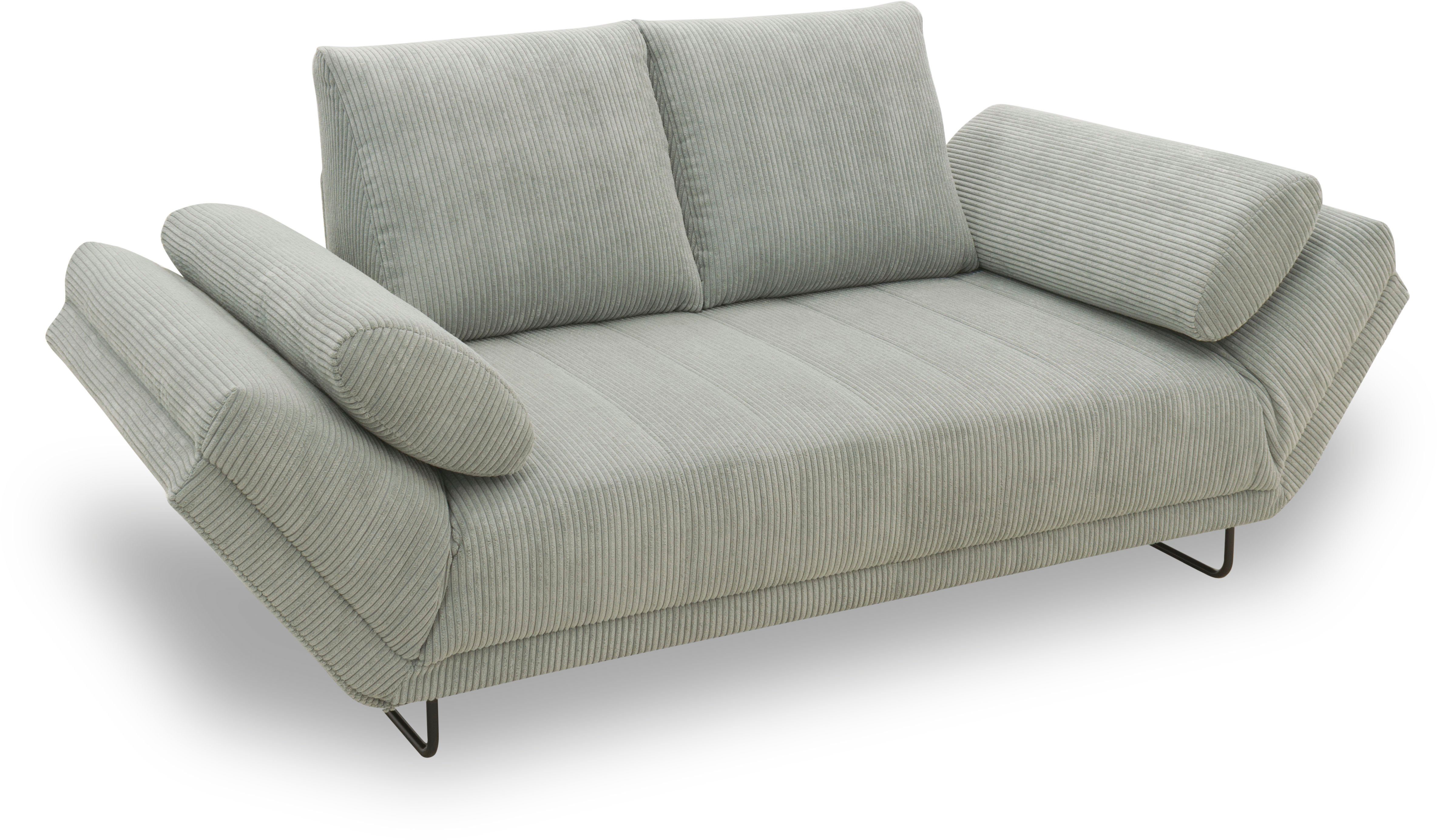 INOSIGN Slaapbank Jadelyn met opklapbare armleuningen, Binnenvering, ribfluwelen bekleding, incl. 2 armleuningkussens, ligoppervlak 97 x 250 cm