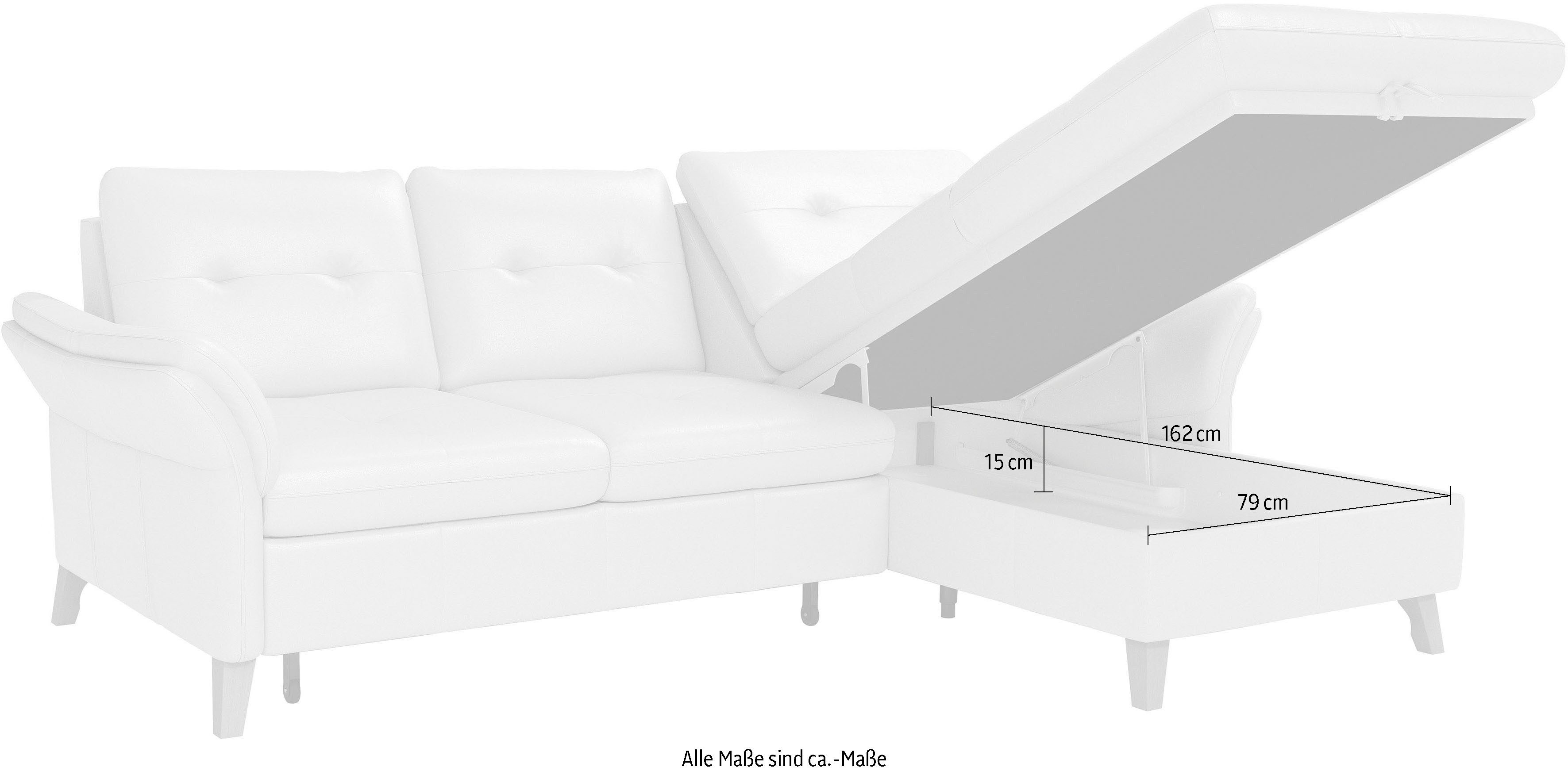 sit&more Hoekbank Göteborg Zitdiepteverstelling en binnenvering, naar keuze met slaapfunctie