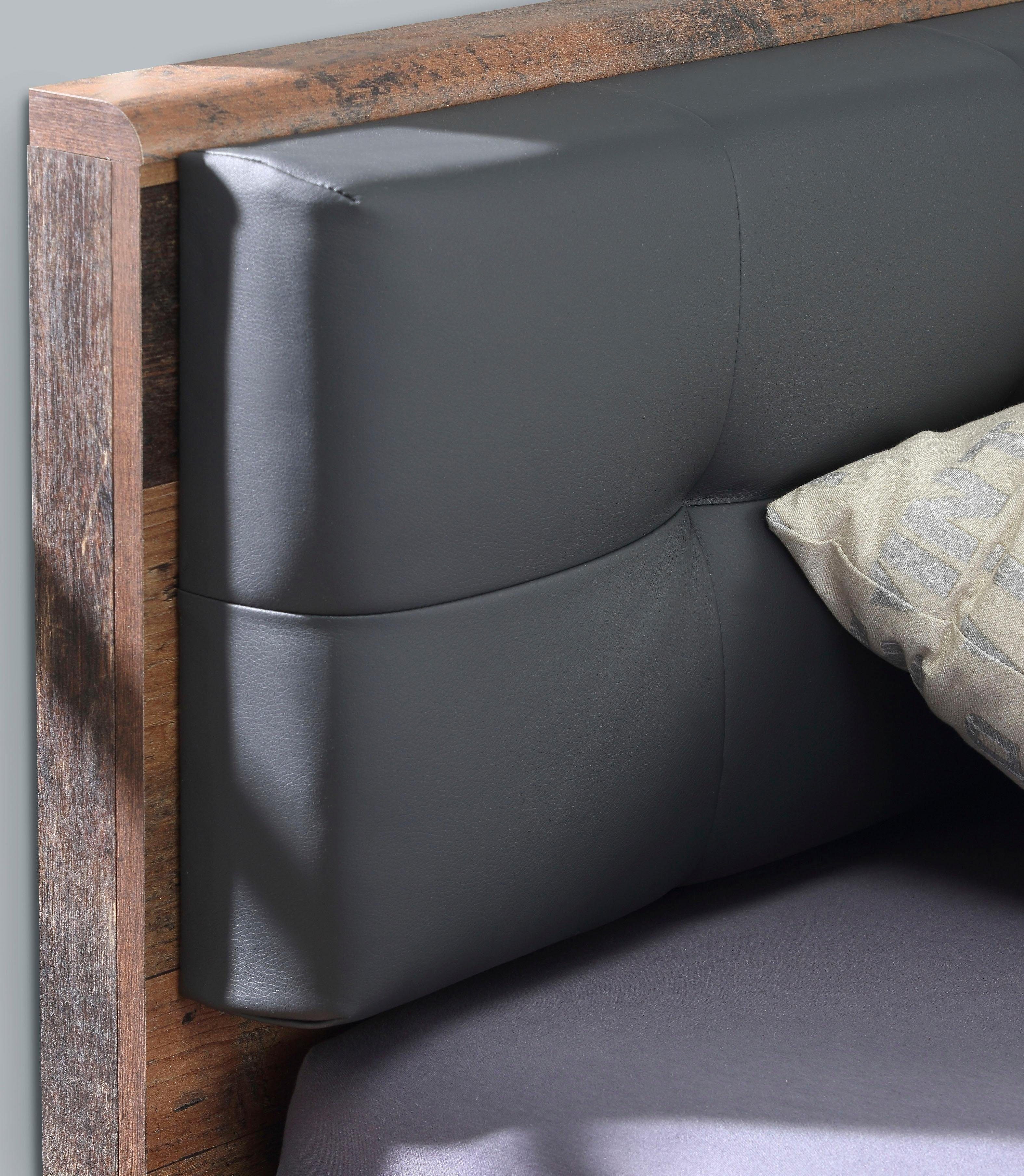 FORTE Futonbed Clif, Bedopstelling, Old – Hout Vintage, Betonnen Uiterlijk Donkergrijs