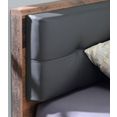 forte futonbed clif met gestoffeerd hoofdbord grijs