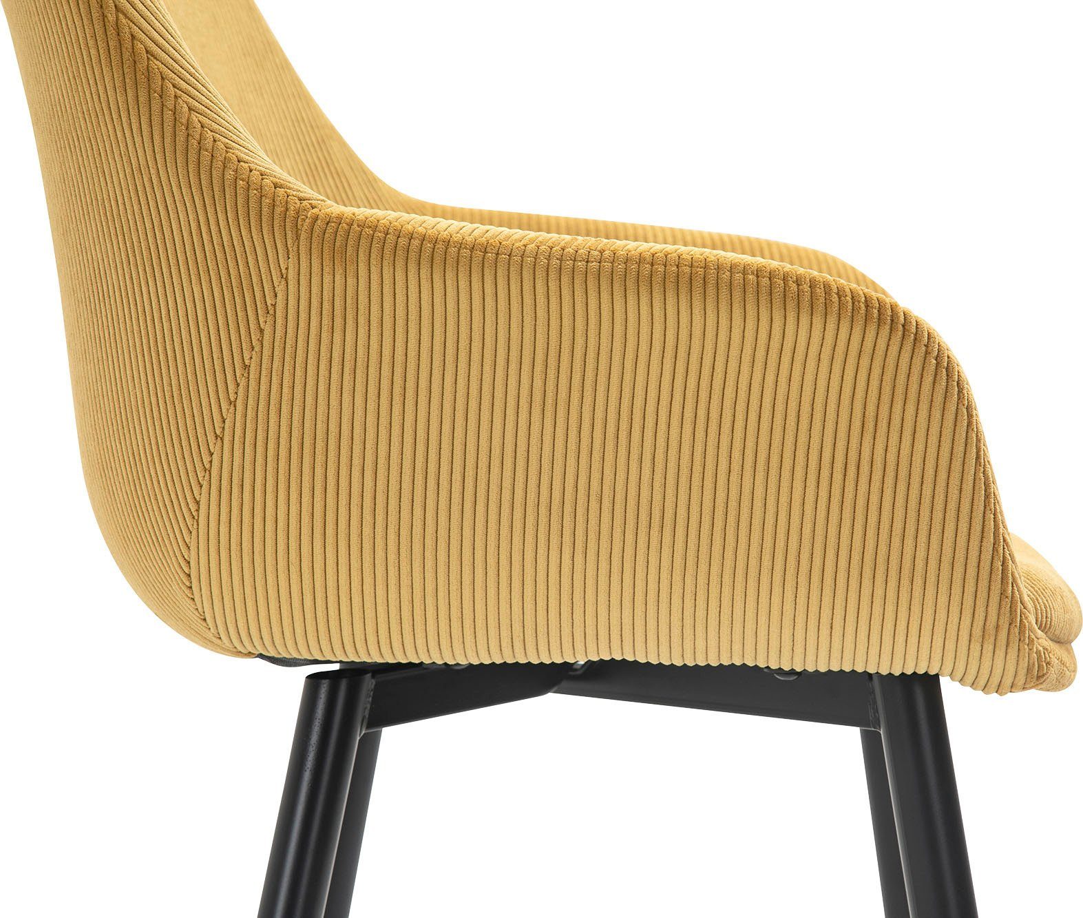 SalesFever Stoel met armleuningen Bekleding in corduroy-look (set, 2 stuks)