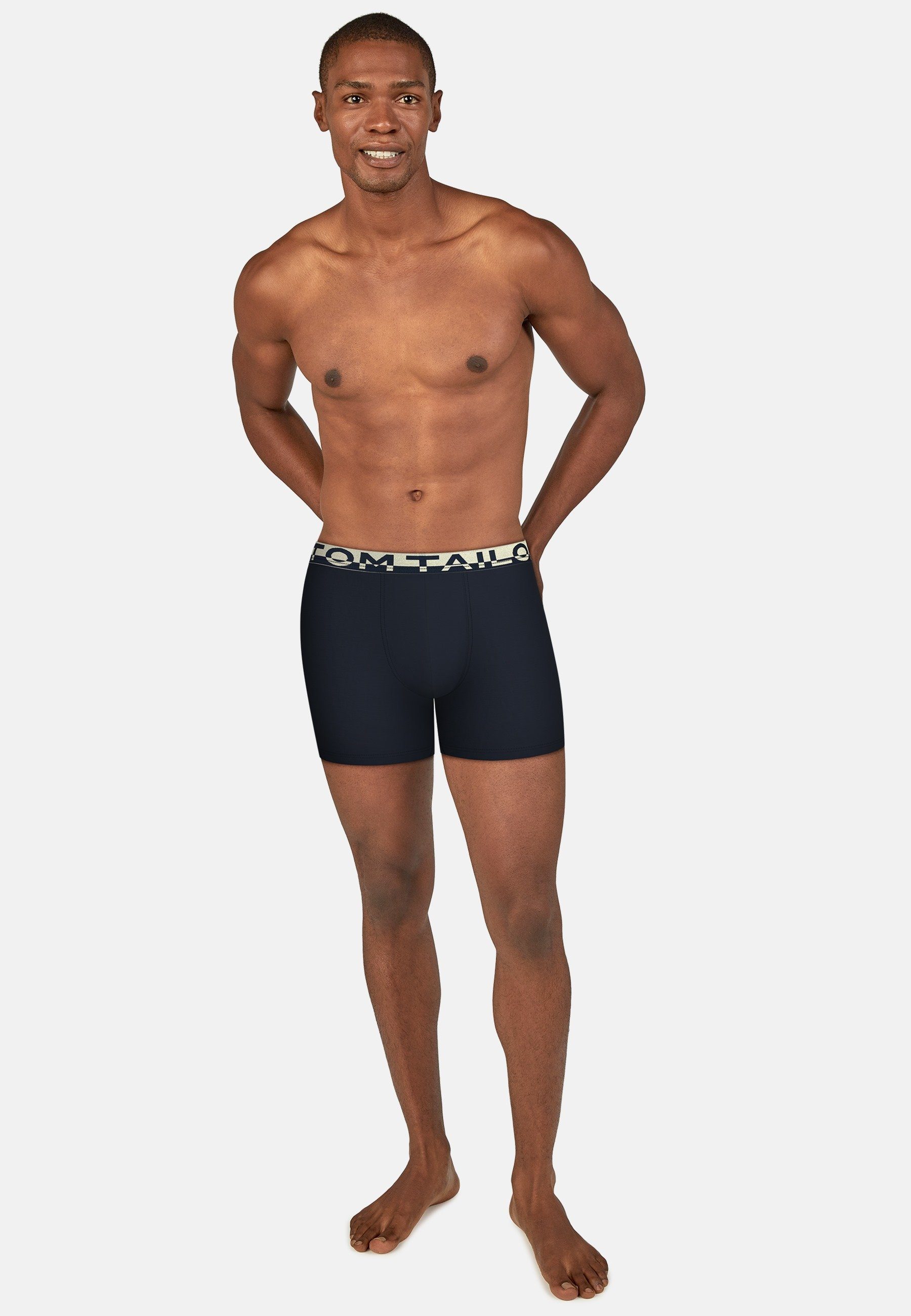 Tom Tailor Boxershort met elastische gummiband met lichte merkopschrift (4 stuks)