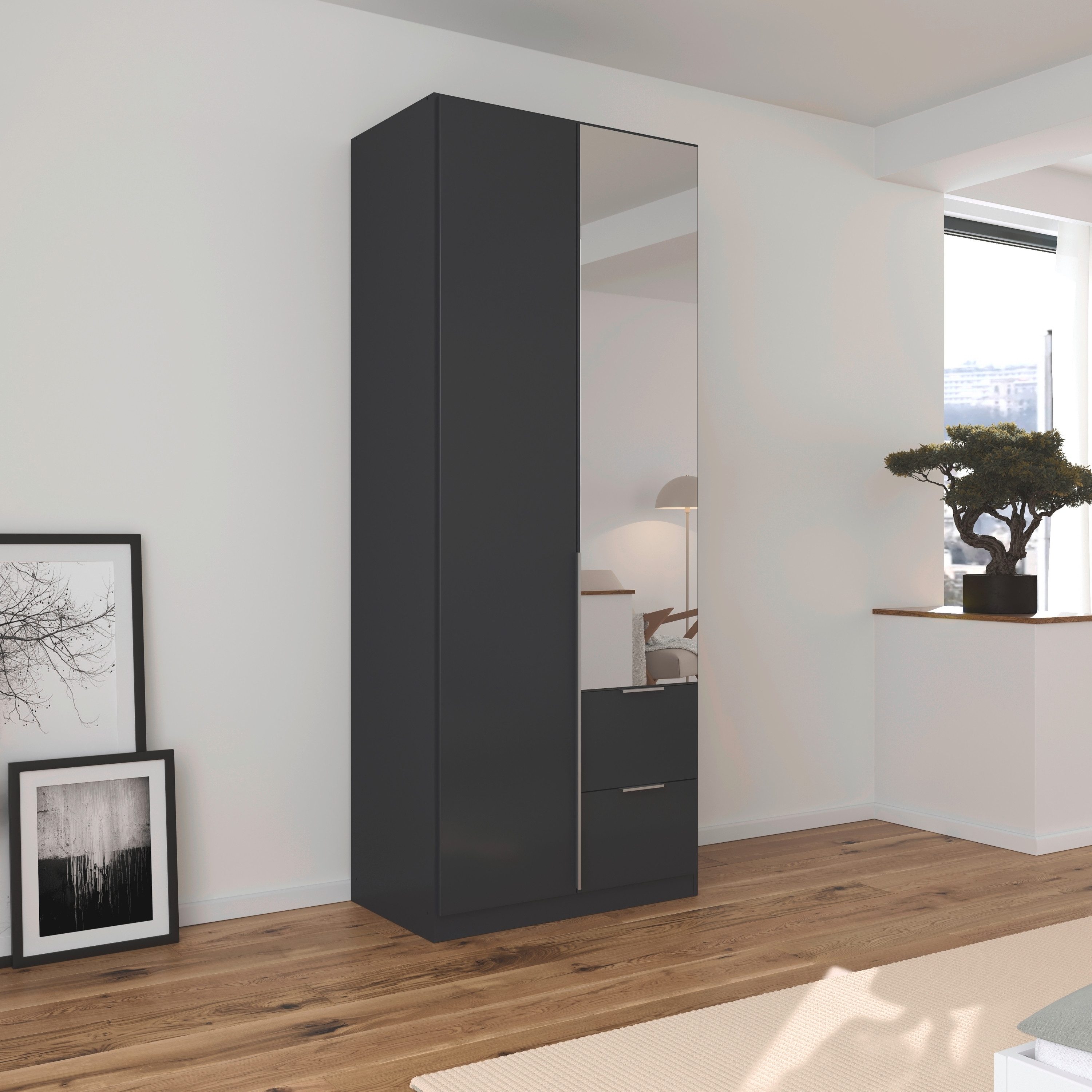 rauch Draaideurkast Kledingkast kast garderobe AGORDO met decor- of hoogglansfront