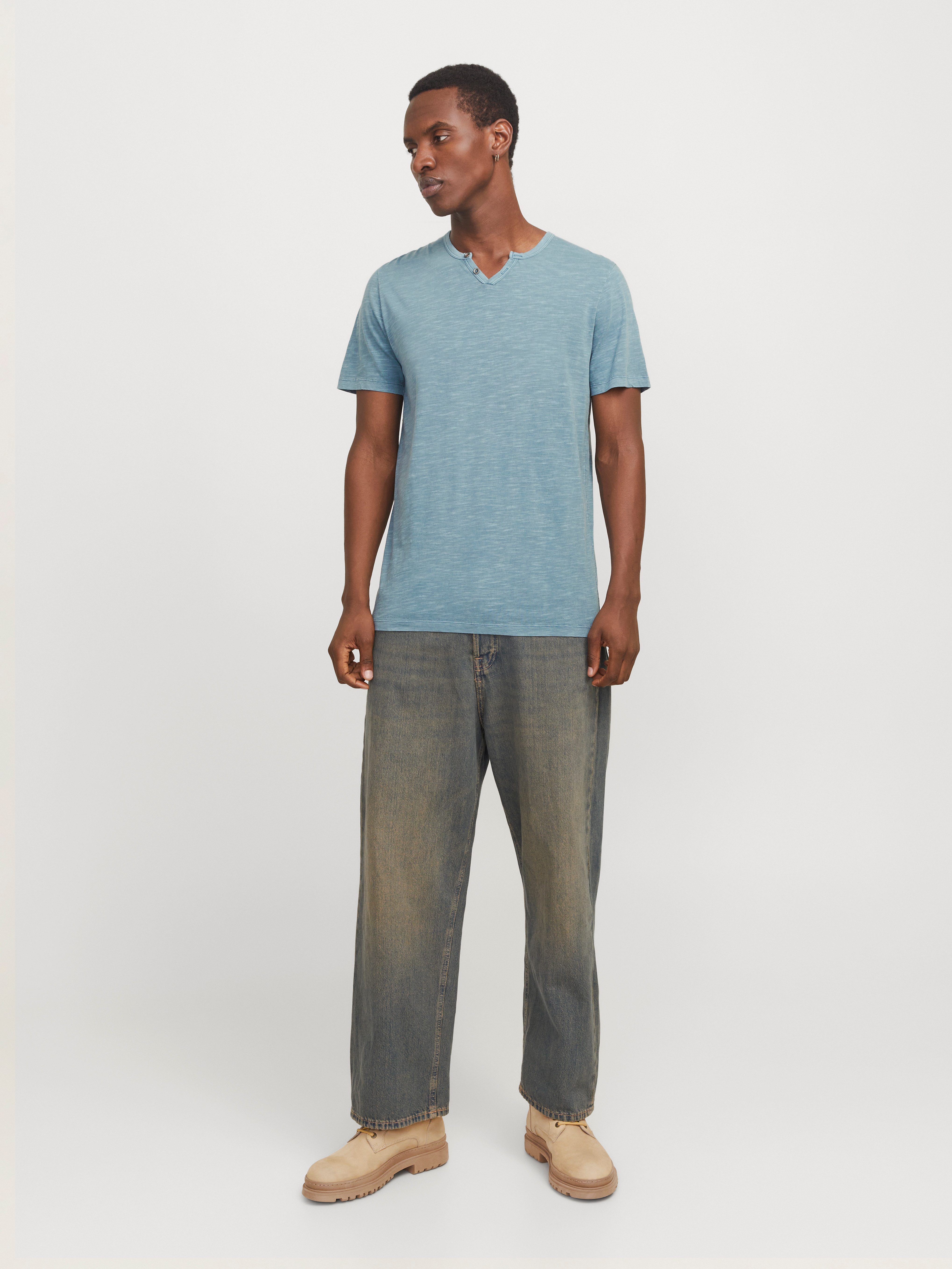 Jack & Jones T-shirt JJESPLIT NECK TEE SS NOOS
