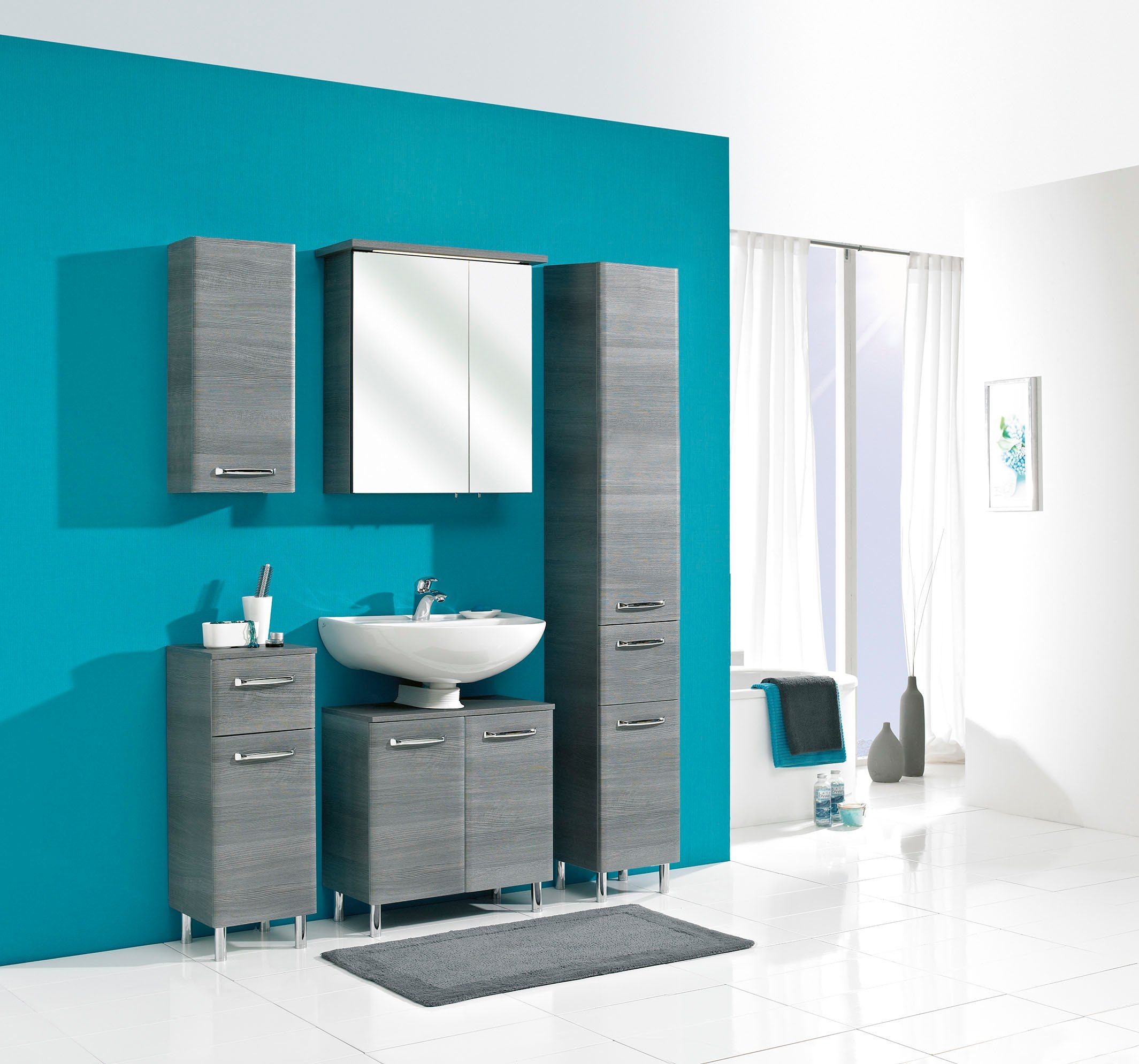 Saphir Wastafelonderkast Quickset wastafelonderkast met 2 deuren, afvoeropening, 60 cm breed