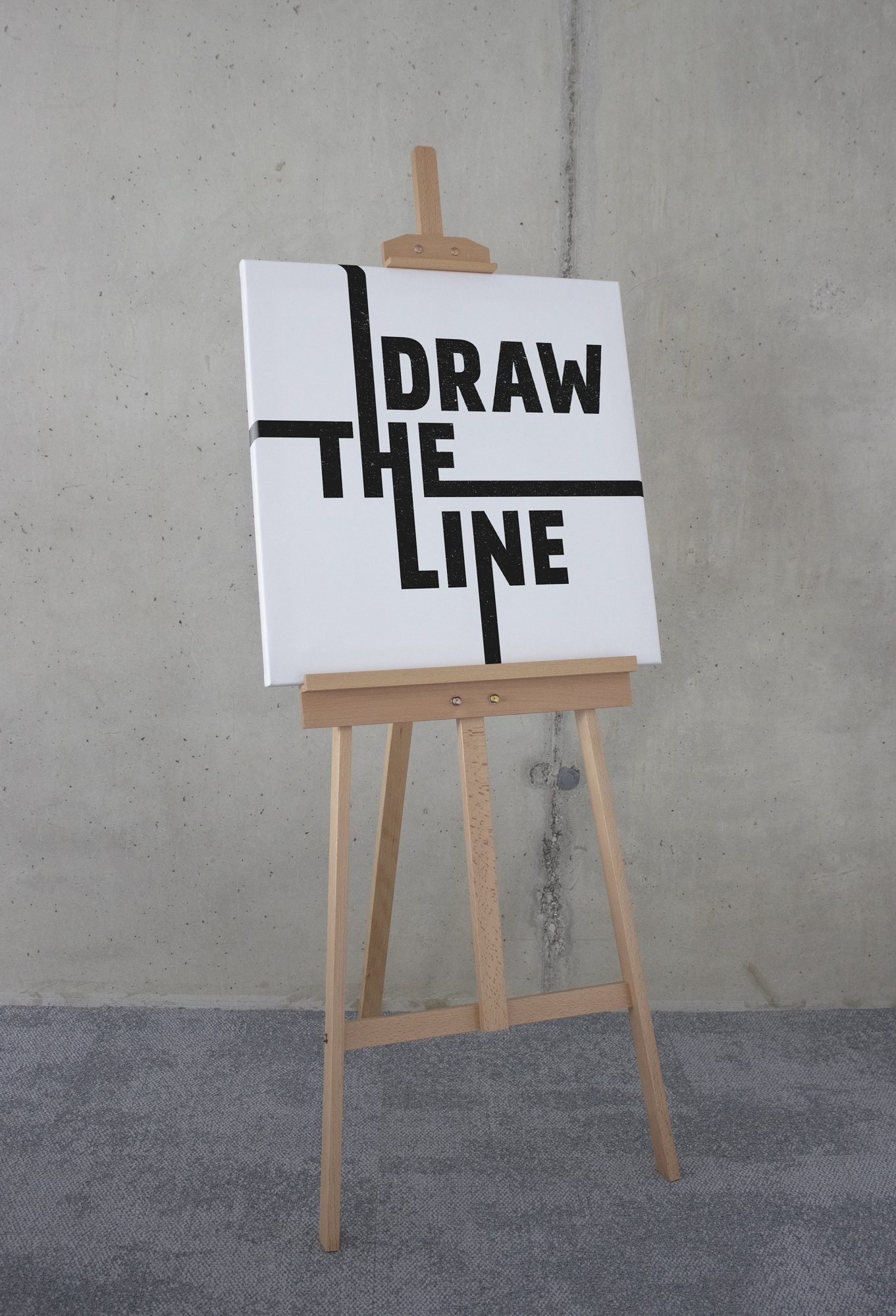 Komar Artprint op linnen Typo Draw the Line - Afmeting 60 x 60 cm (1 stuk)