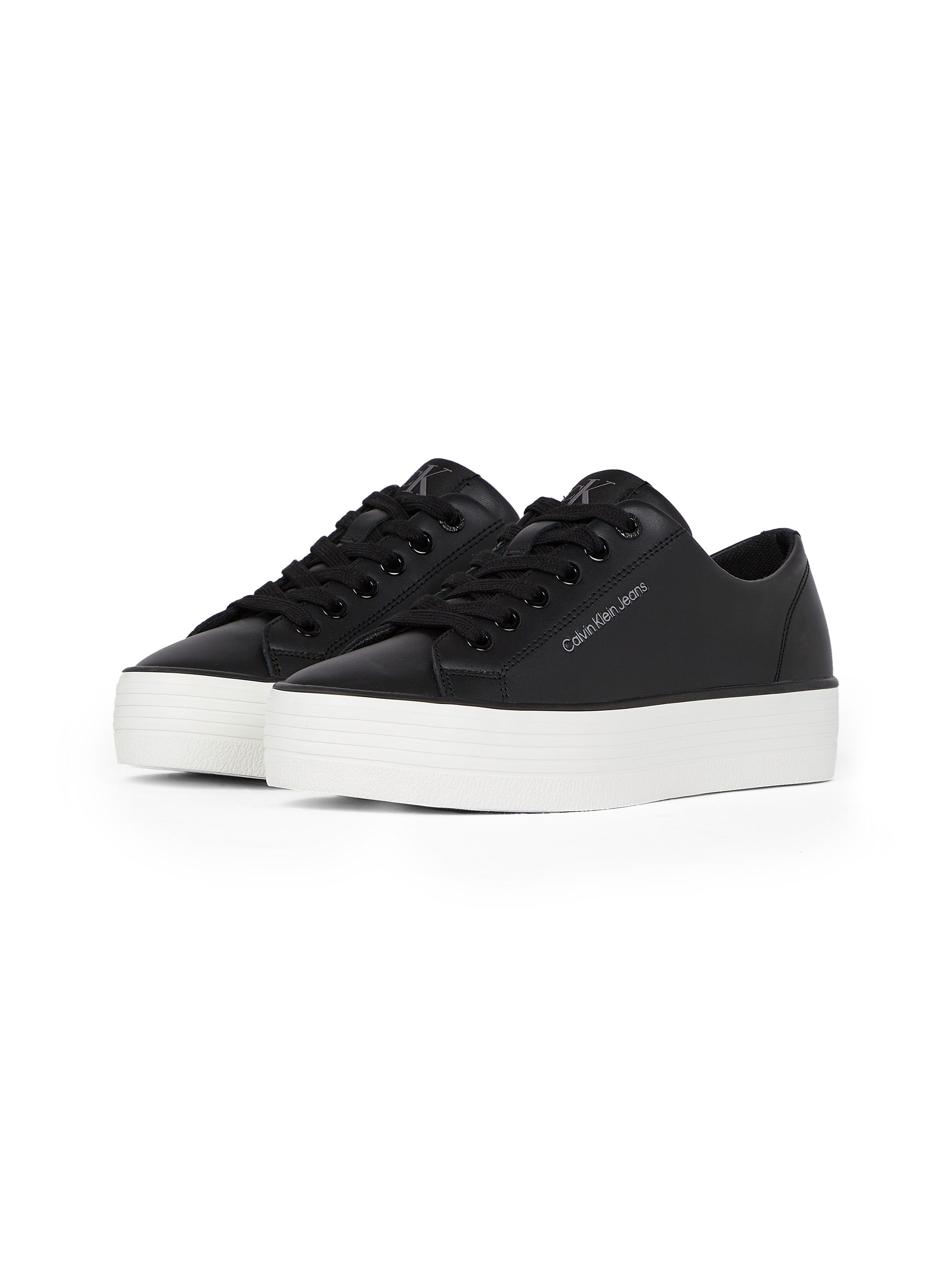 Calvin Klein Sneakers BOLD VULC FLATF LOW LTH IN lage schoen, veterschoen, freizeitschoen met ck-logo op de hak