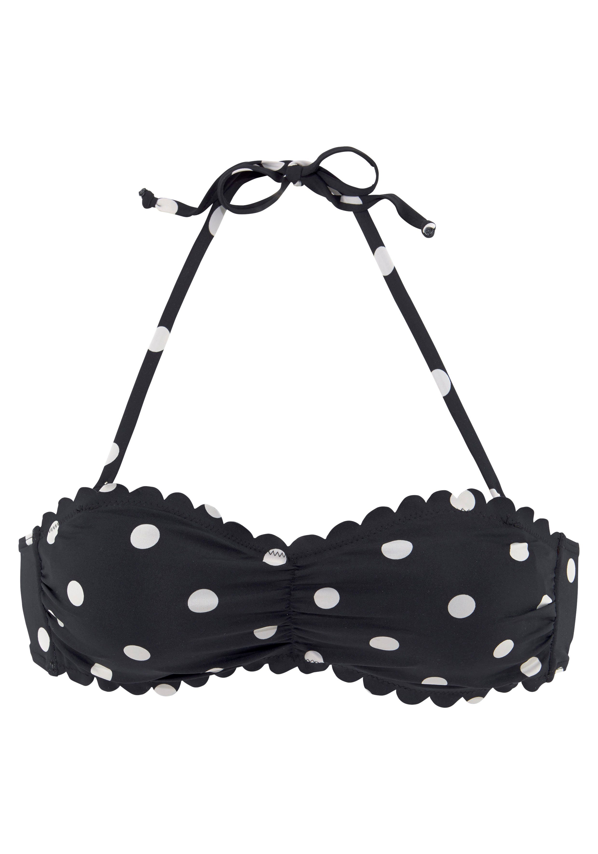 Lascana Bandeau-bikinitop Jada met schulprandjes en stippeltjesprint