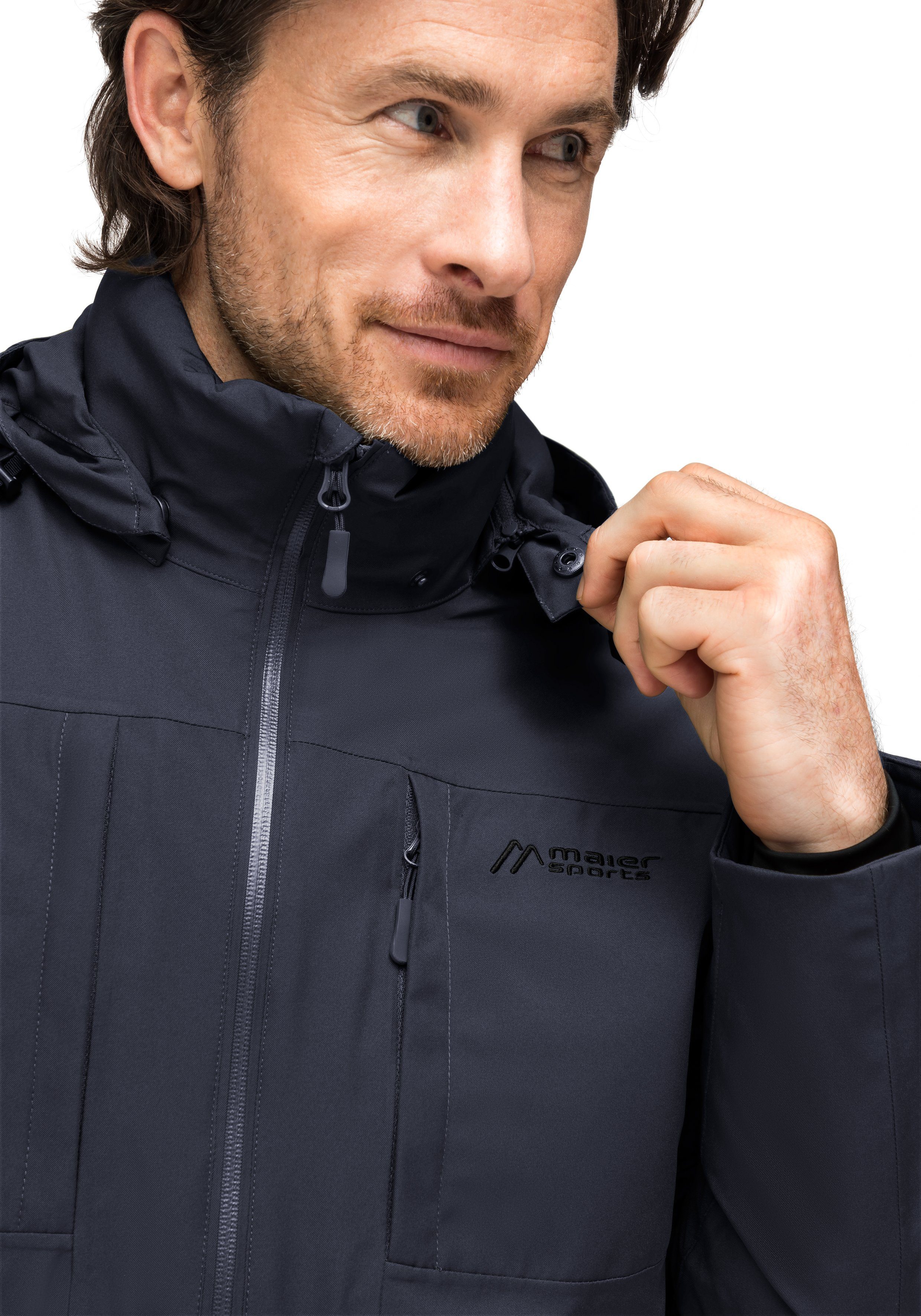Maier Sports Functioneel jack Wambra M Functioneel outdoorjack met grote nettas voor de capuchon