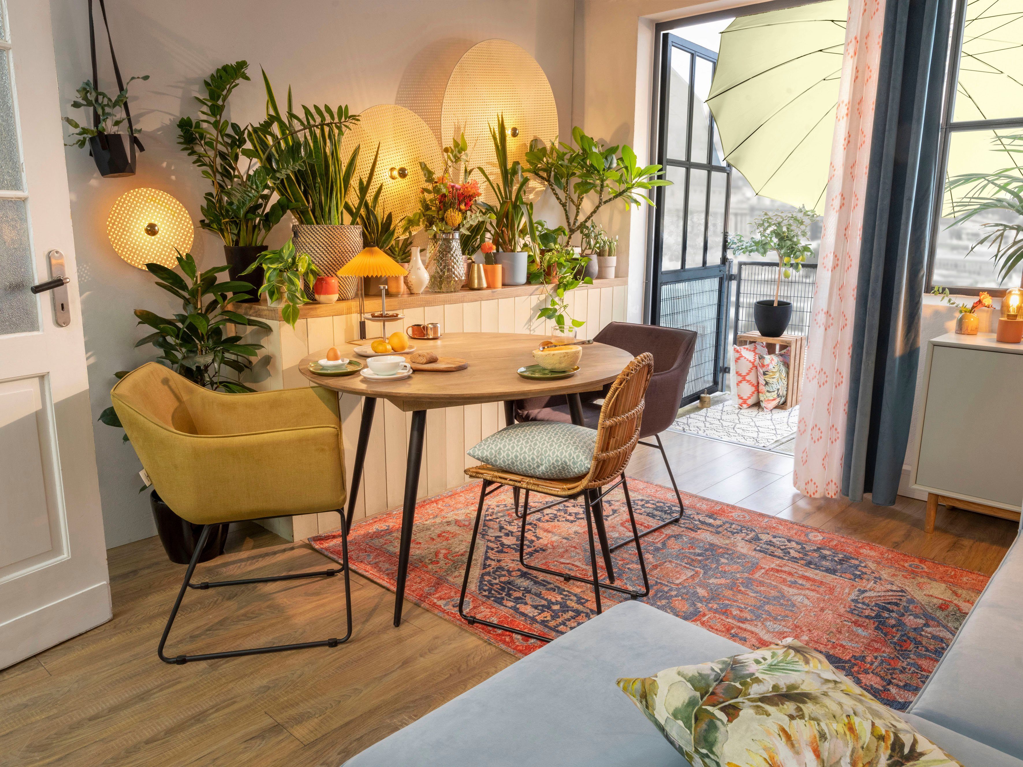 TOM TAILOR HOME Eettafel T-SOHO TABLE ROUND ronde eettafel, plaat van mangohout, poten van metaal