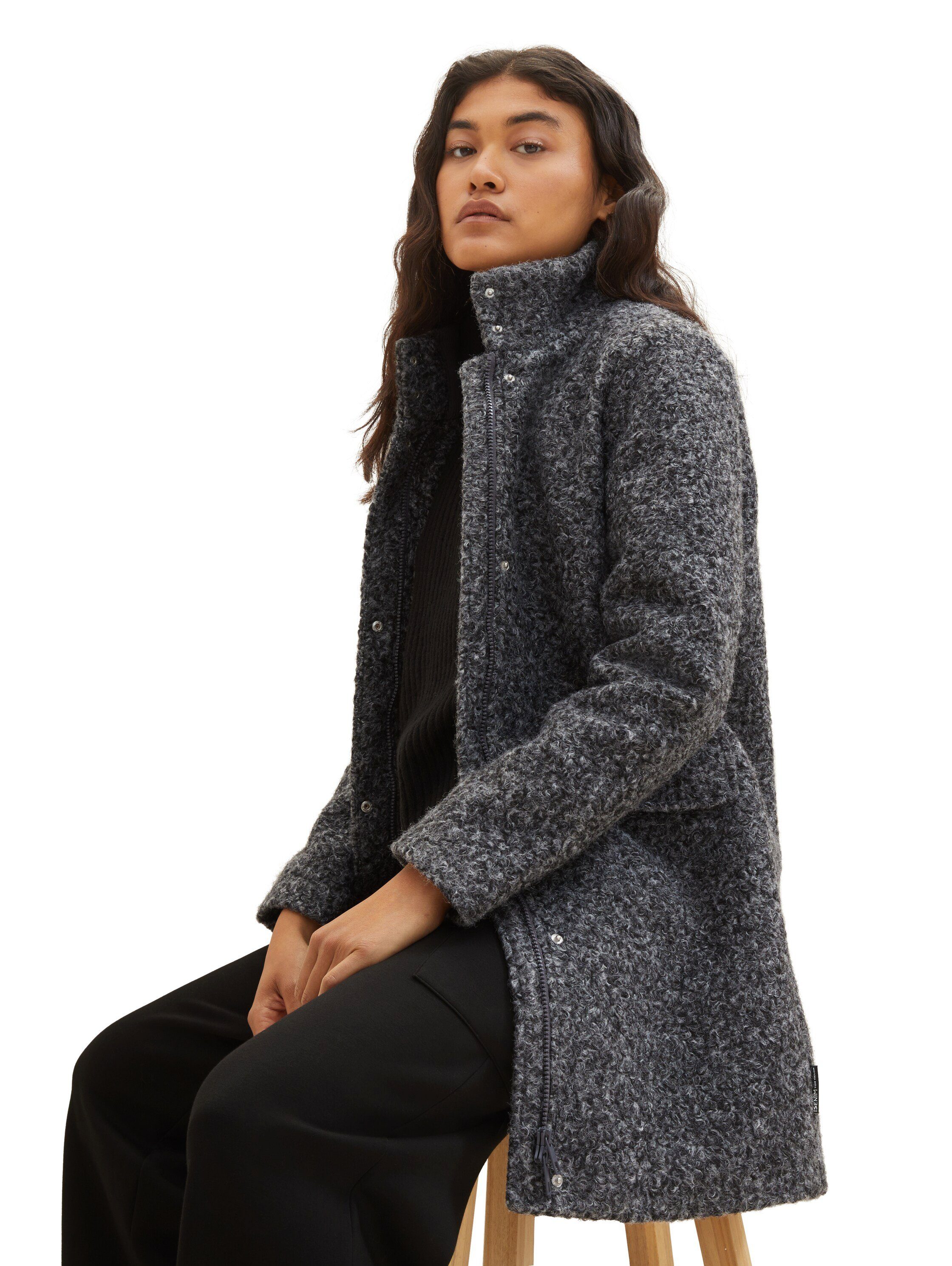 Tom Tailor Denim Korte jas met rits en drukknoopsluiting