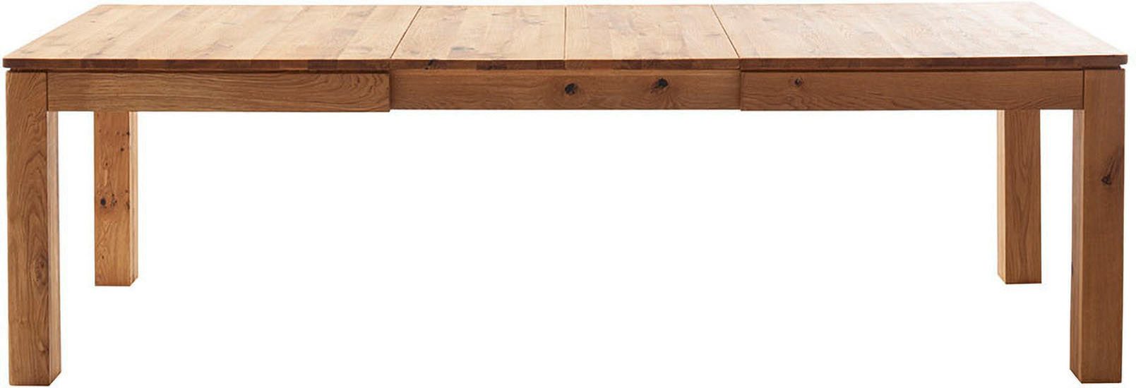 MCA furniture Eettafel ETNA 4-poot tafel Massief hout, doorlopende lamel, blokvoet 10x10 cm, tafelblad 2,5 cm