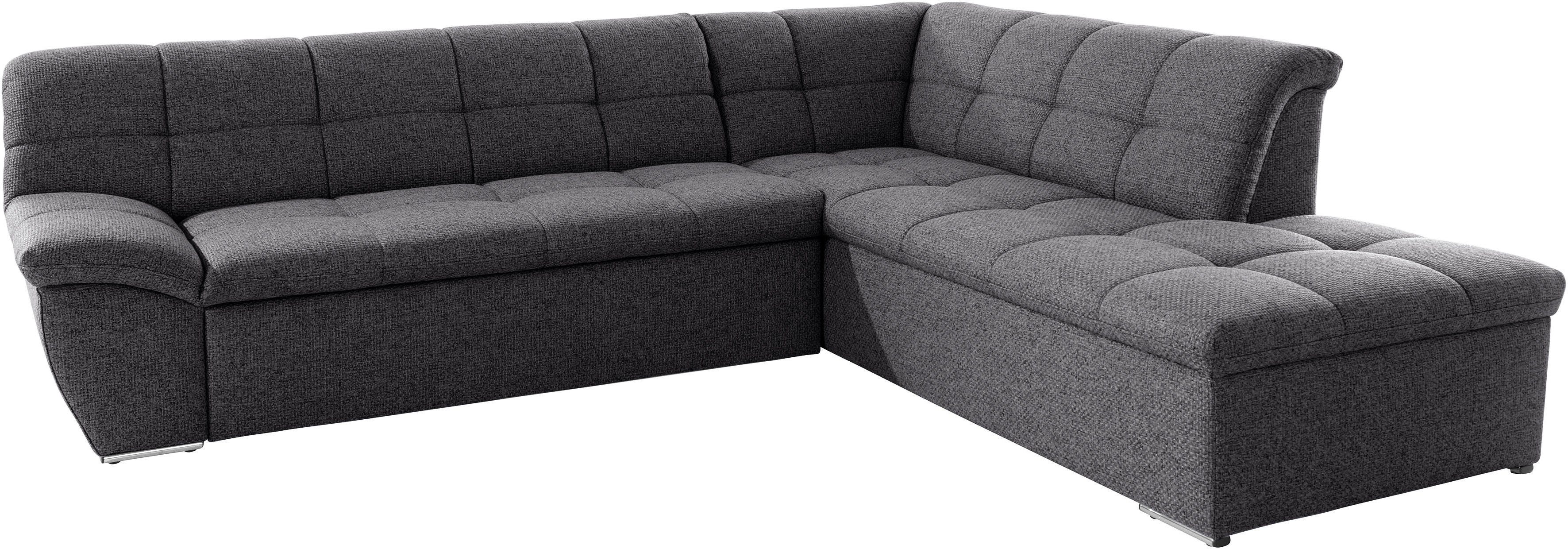 DOMO collection Hoekbank Lagoa, moderne zittingstikking, comfortabel en comfortabel, L-Vorm naar keuze met slaapfunctie, vrij plaatsbaar, grote veelvoud aan kleuren