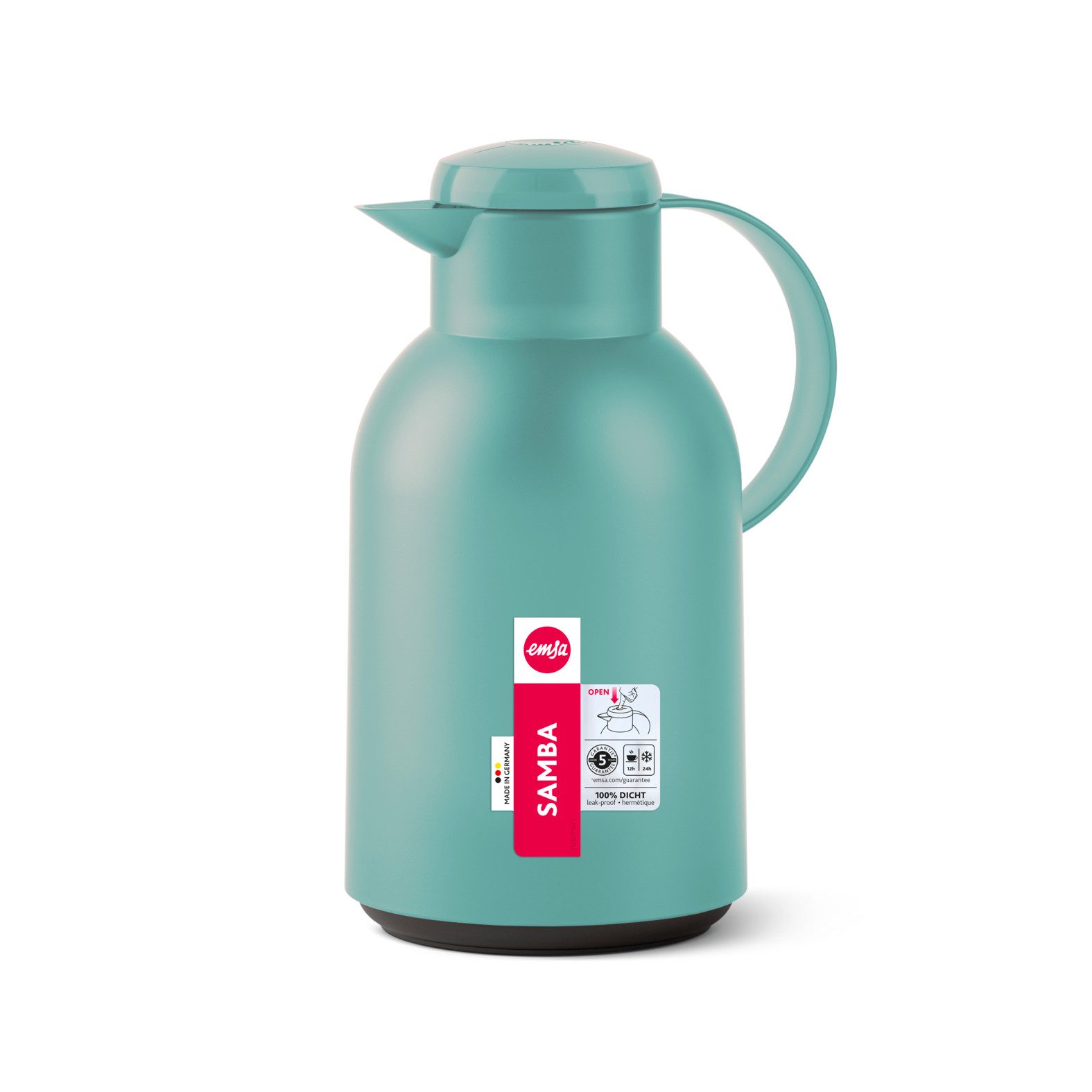 Emsa Thermoskan Samba XXL-model, tijdloos design, eenvoudige drukknop, 24u koud, 12u warm