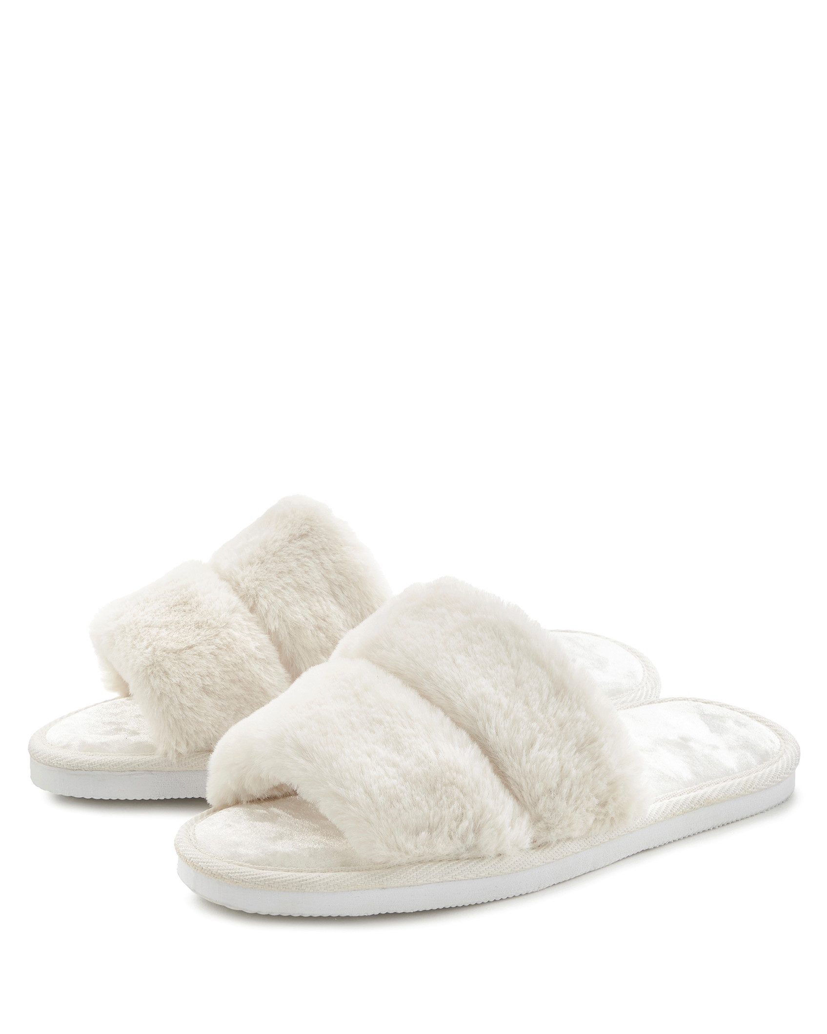 Vivance Slippers Pantoffel, pluche pantoffels, mule, open schoen,