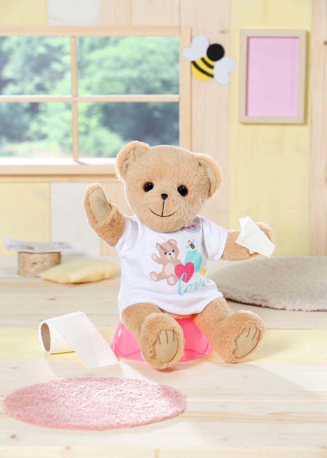 Baby Born Knuffelbeest Teddy beer, wit inclusief boxpakje - teddybeer