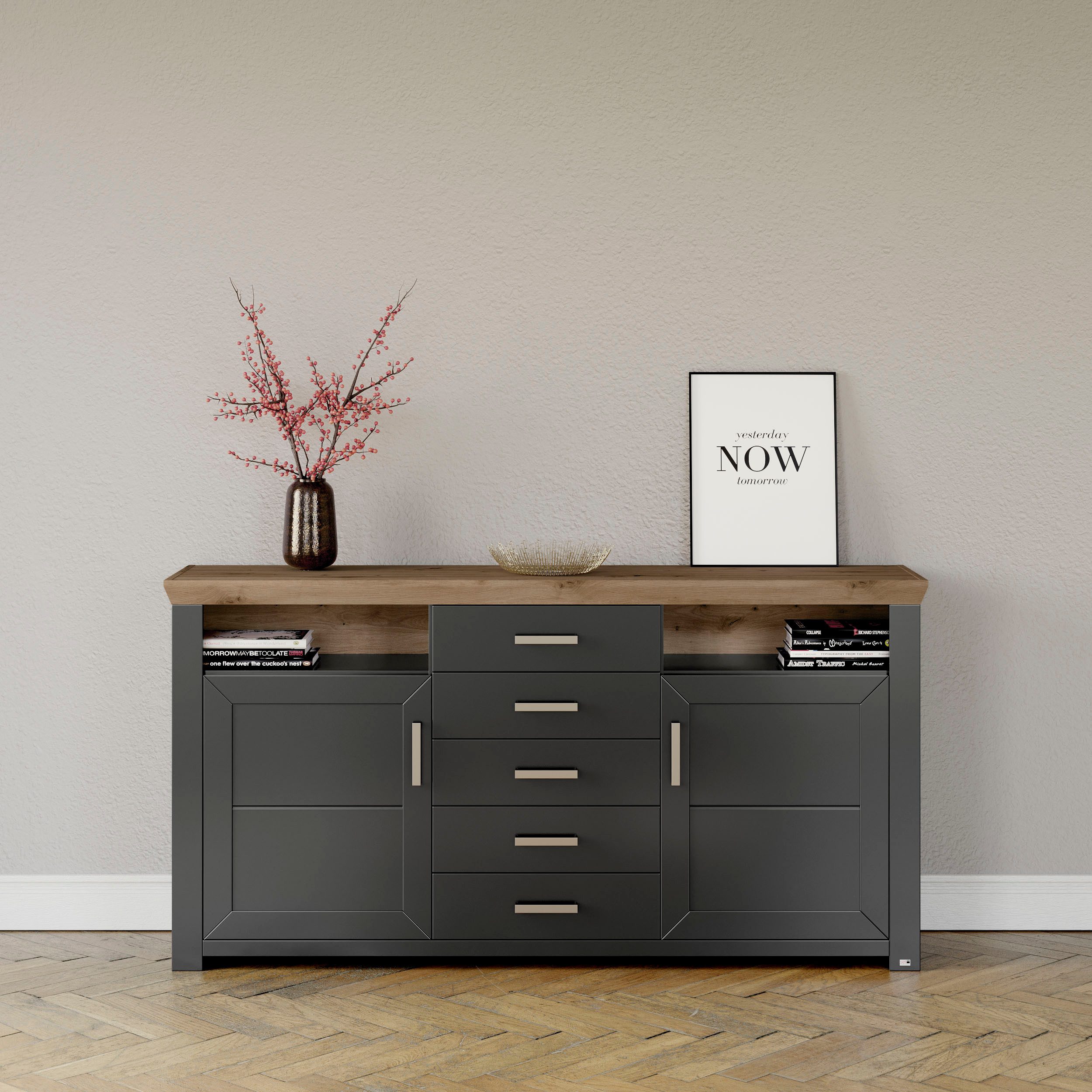 set one by Musterring Dressoir York Type 52, in 3 kleurvarianten, landhuisstijl, B 184 x H 95 cm