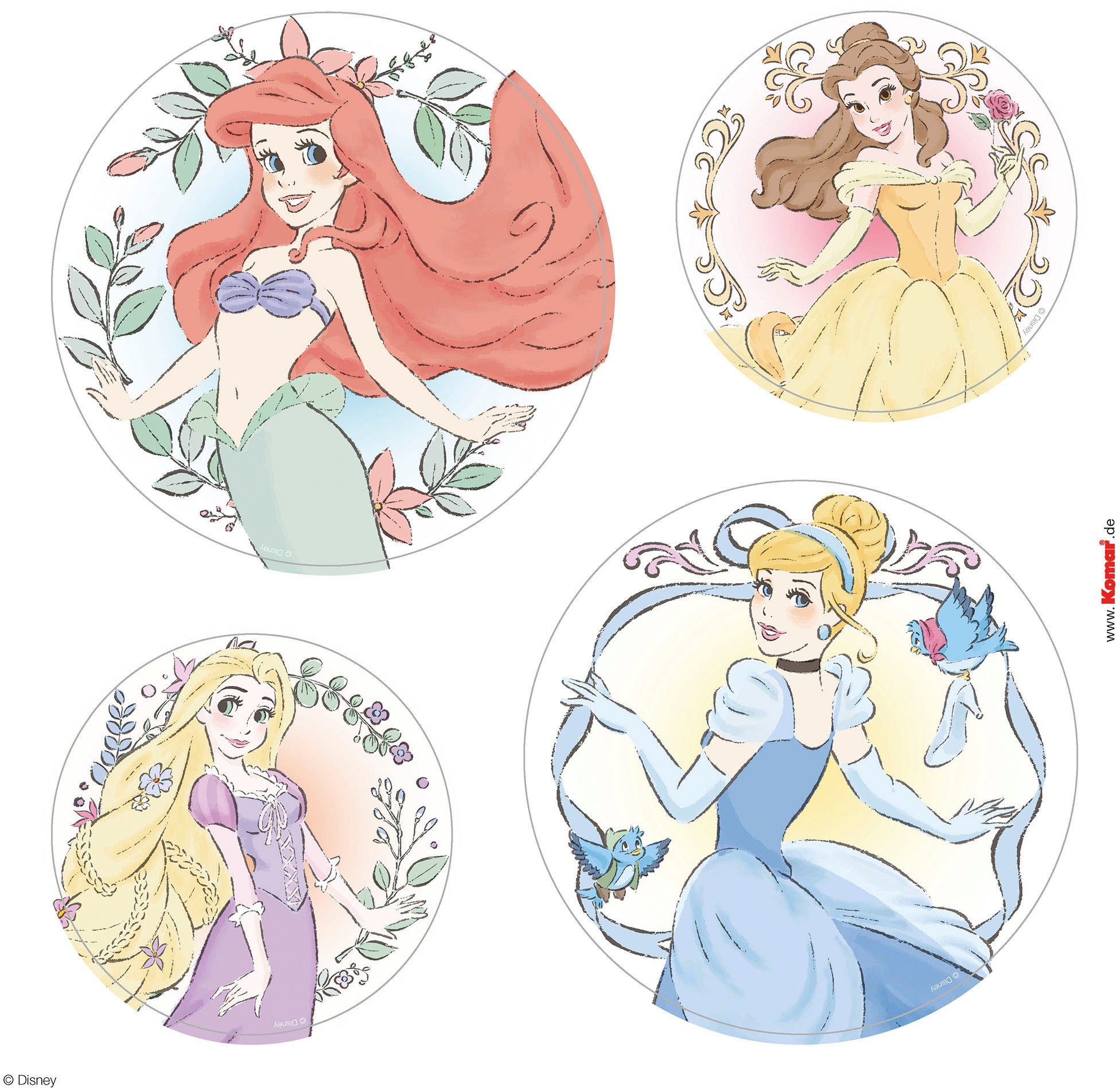 Komar Raamsticker Walt Disney Princessen (1 stuk)