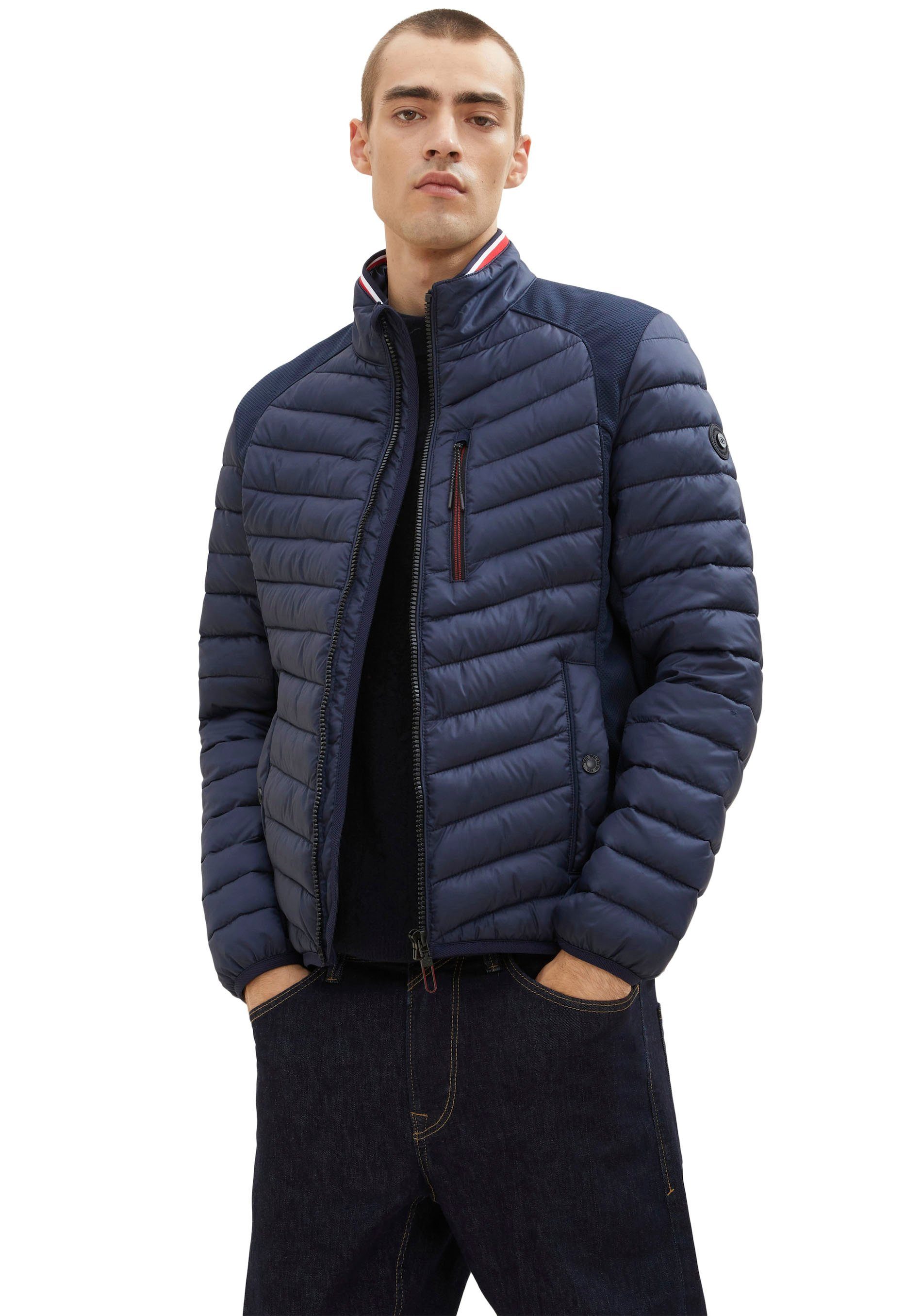 Tom Tailor Gewatteerde jas hybride - met softshell-inzetten aan de zijkanten en op de schouder