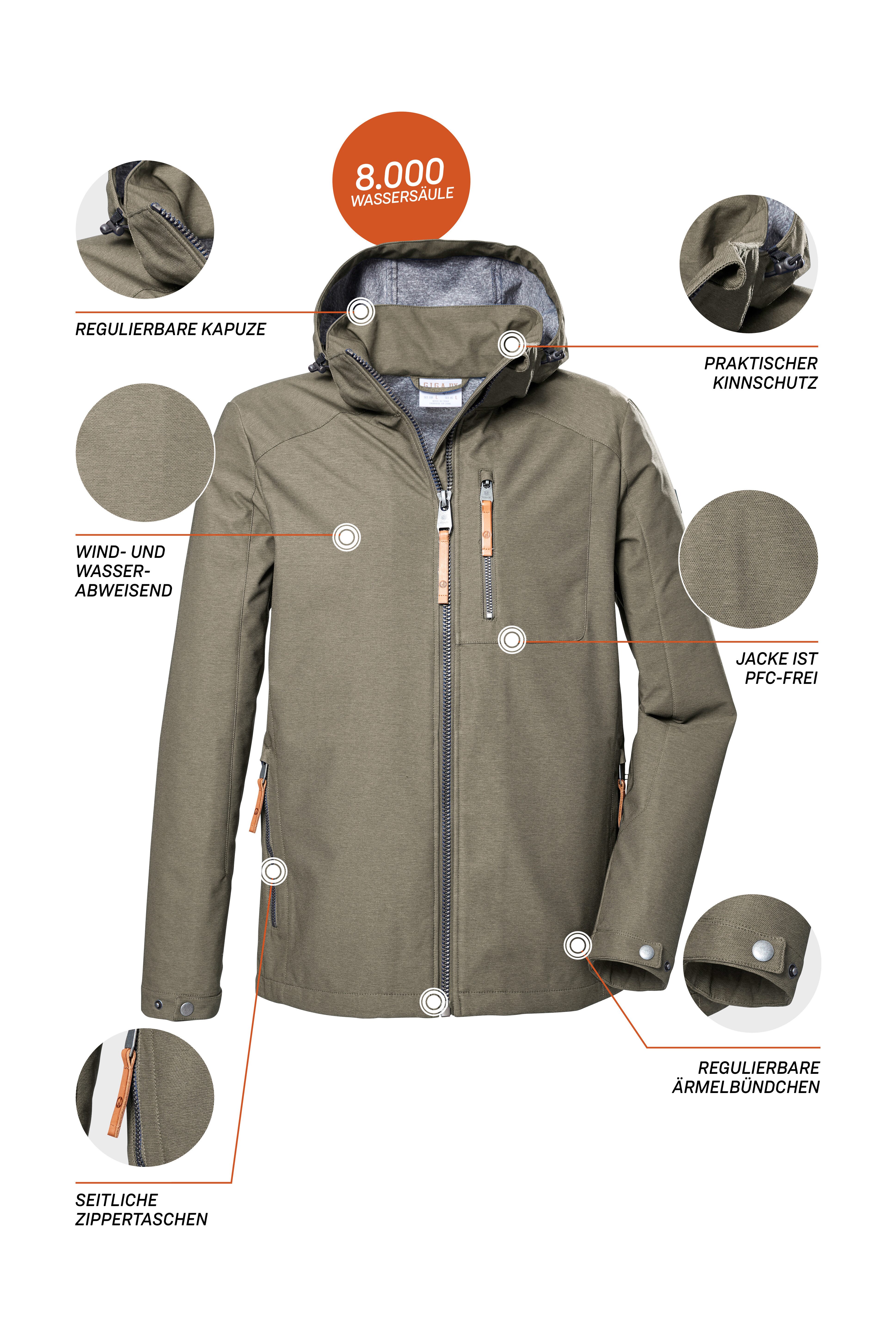 G.I.G.A. DX by killtec Softshell-jack GS 7 MN SFTSHLL JCKT Heren softshelljack: waterafstotend, afneembare capuchon, duurzaam
