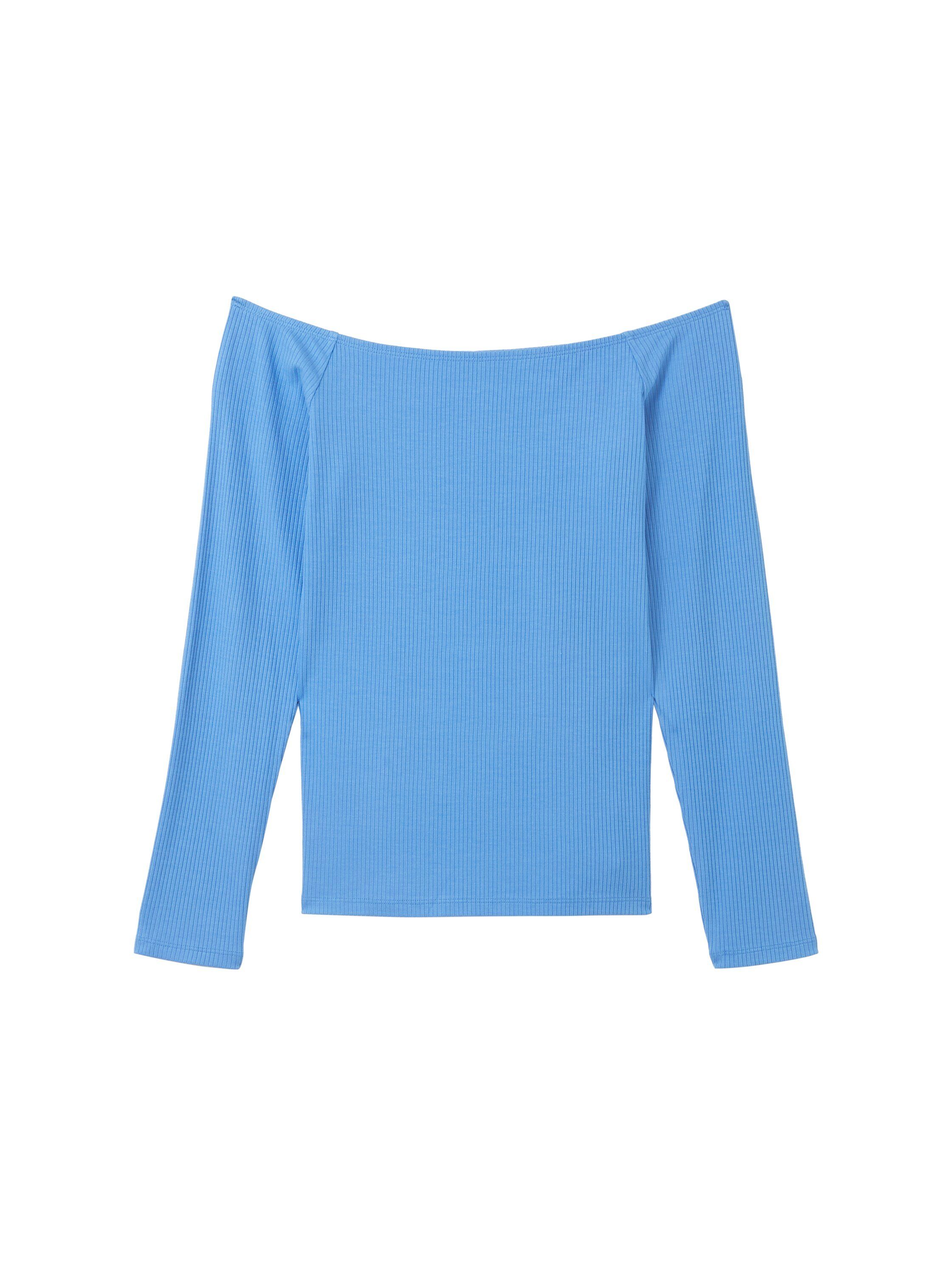 Tom Tailor Denim Shirt met carmenhals