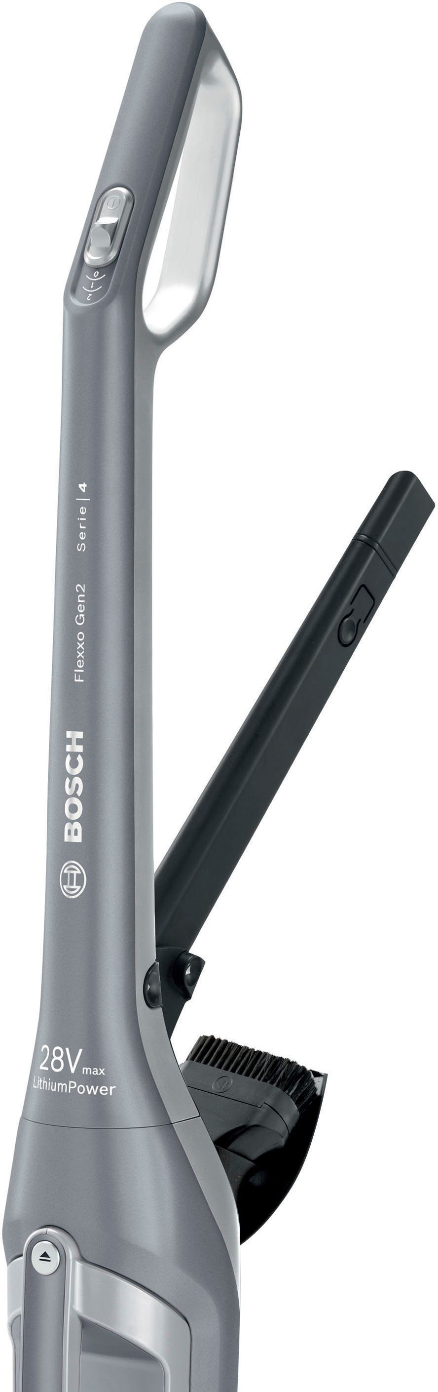BOSCH Accu-kruimeldief en -stofzuiger Flexxo Gen 2 serie 4 BBH3K2801 28 v, elektrisch mondstuk met led, geïntegreerde accessoires, zilver
