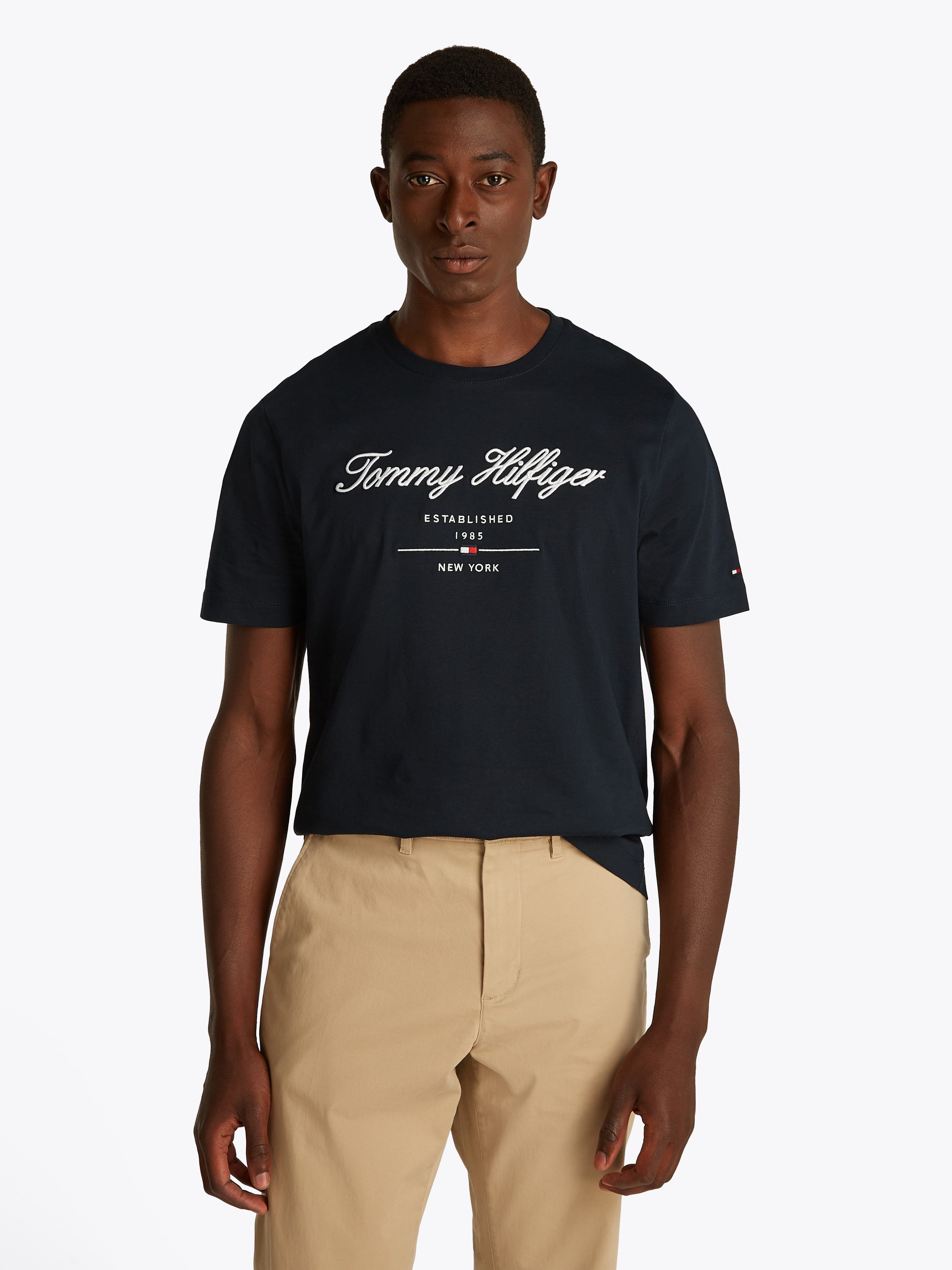 Tommy Hilfiger T-shirt SCRIPT LOGO TEE met opgestikt logo
