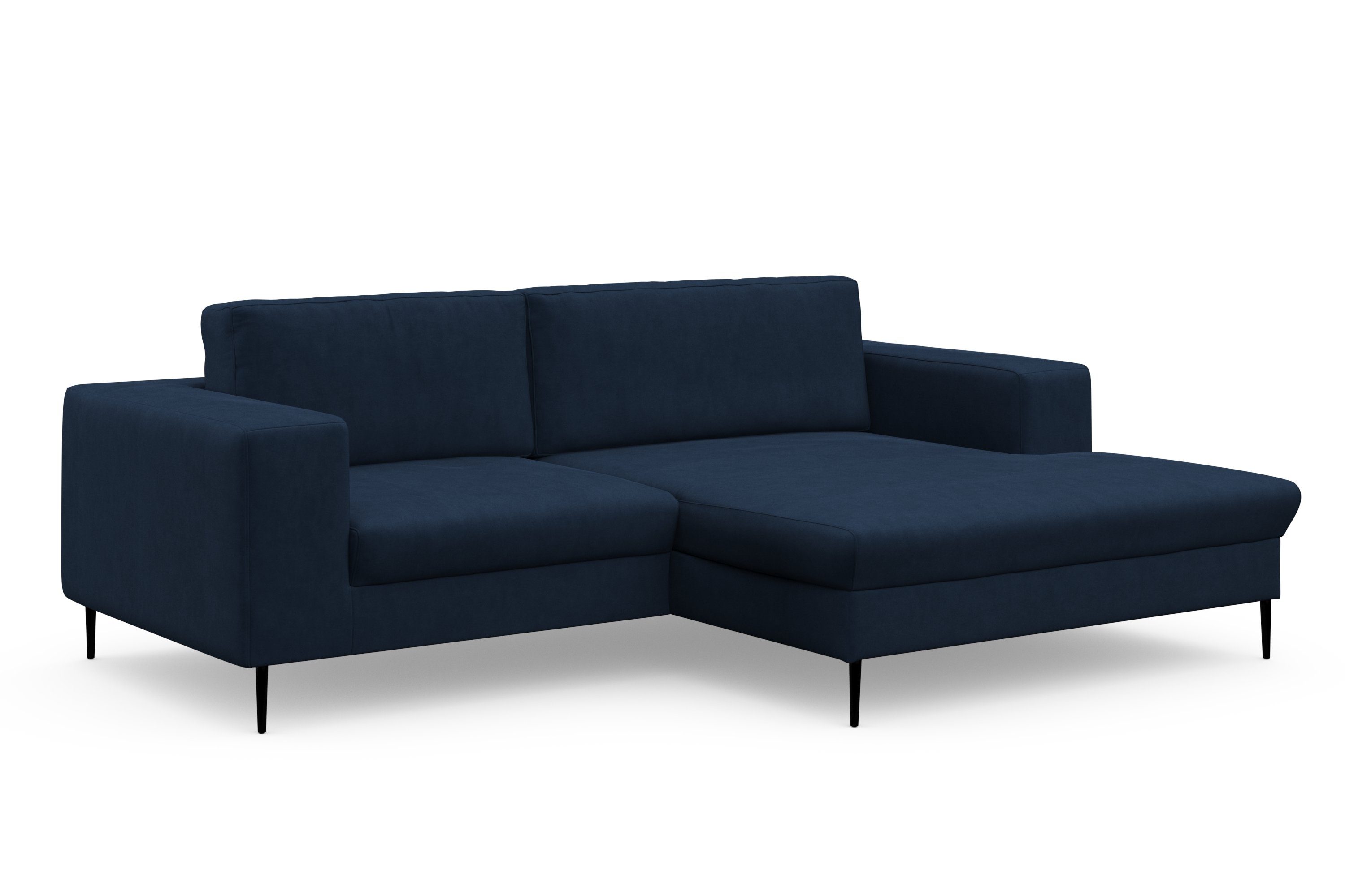 DOMO collection Hoekbank Modica compact en elegant, breedte 244, L-vorm moderne uitstraling met extra brede chaise longue, ook in corduroy