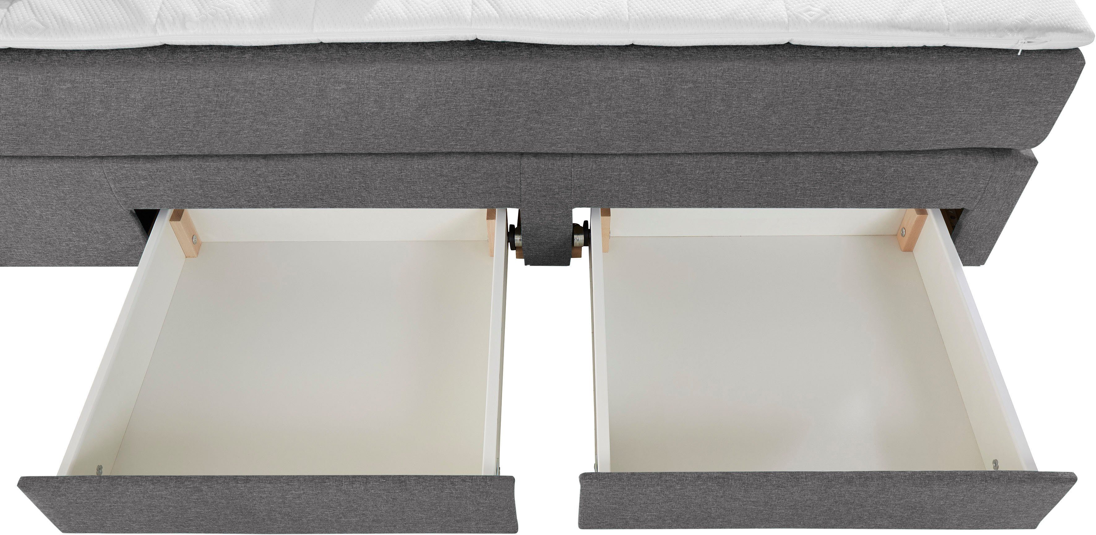 INOSIGN Boxspring Luan Laden, ledverlichting en topmatras, in breedte 120 cm en 180 cm