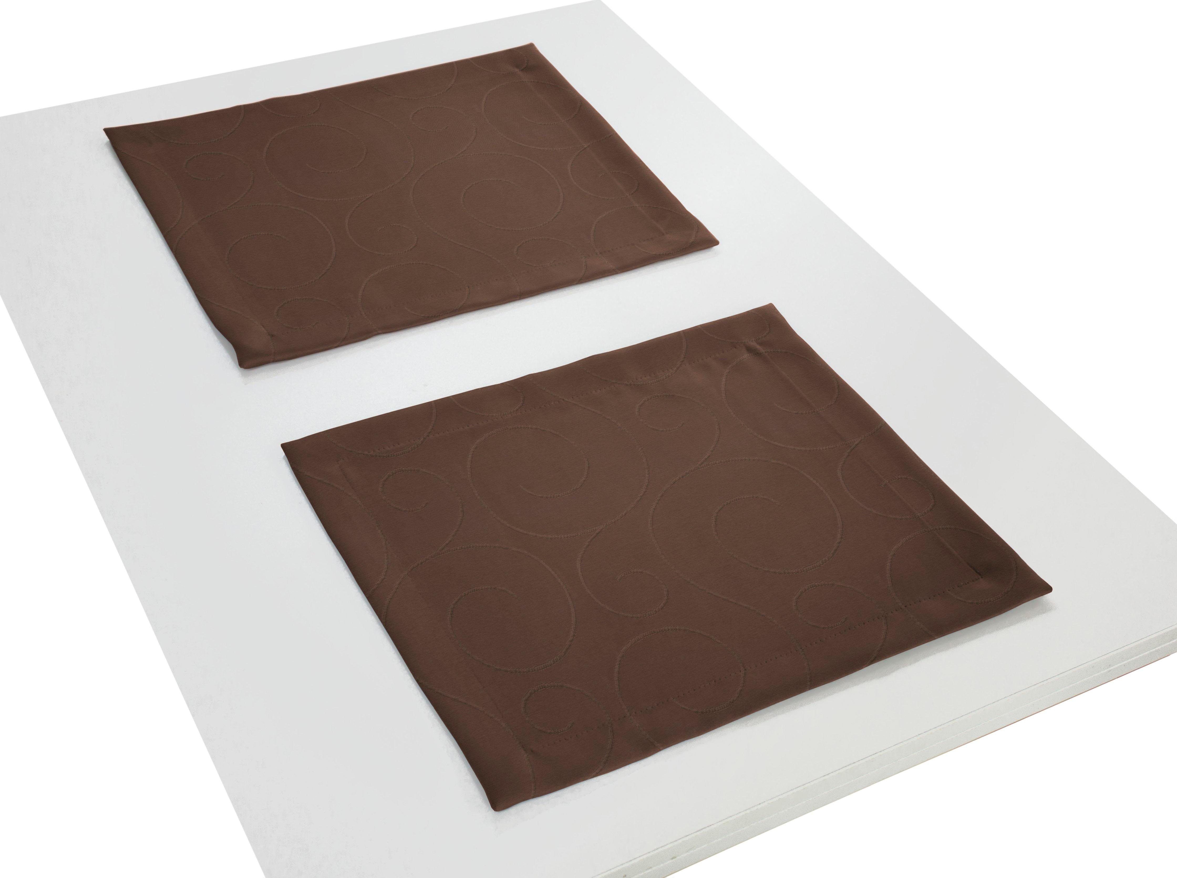 Wirth Set placemats Neufahrn (set, 2 stuks) tafelkleden maat 40x35 cm eckig bruin